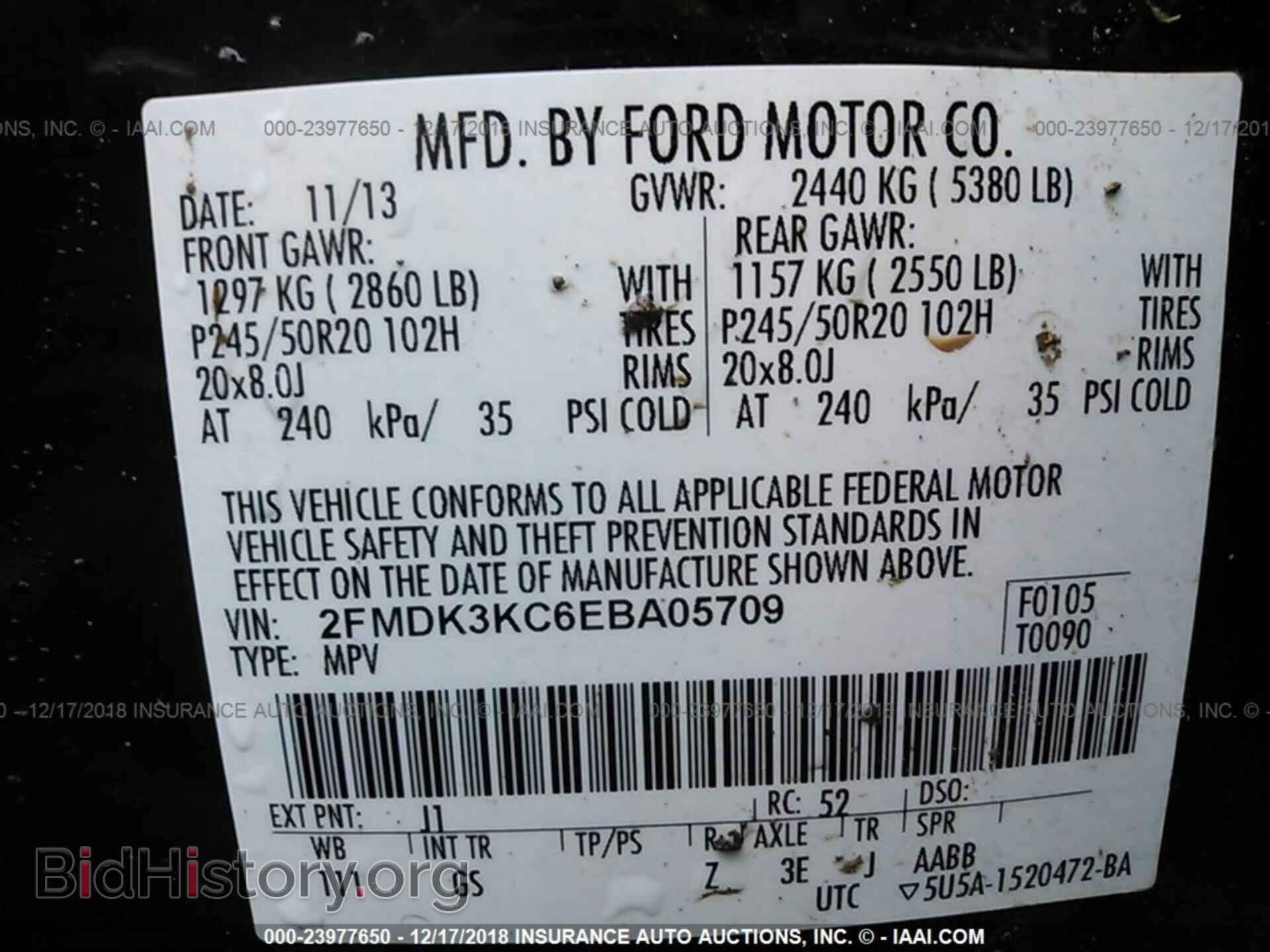 2014 FORD EDGE - VIN: 2FMDK3KC6EBA05709 - Photo 9