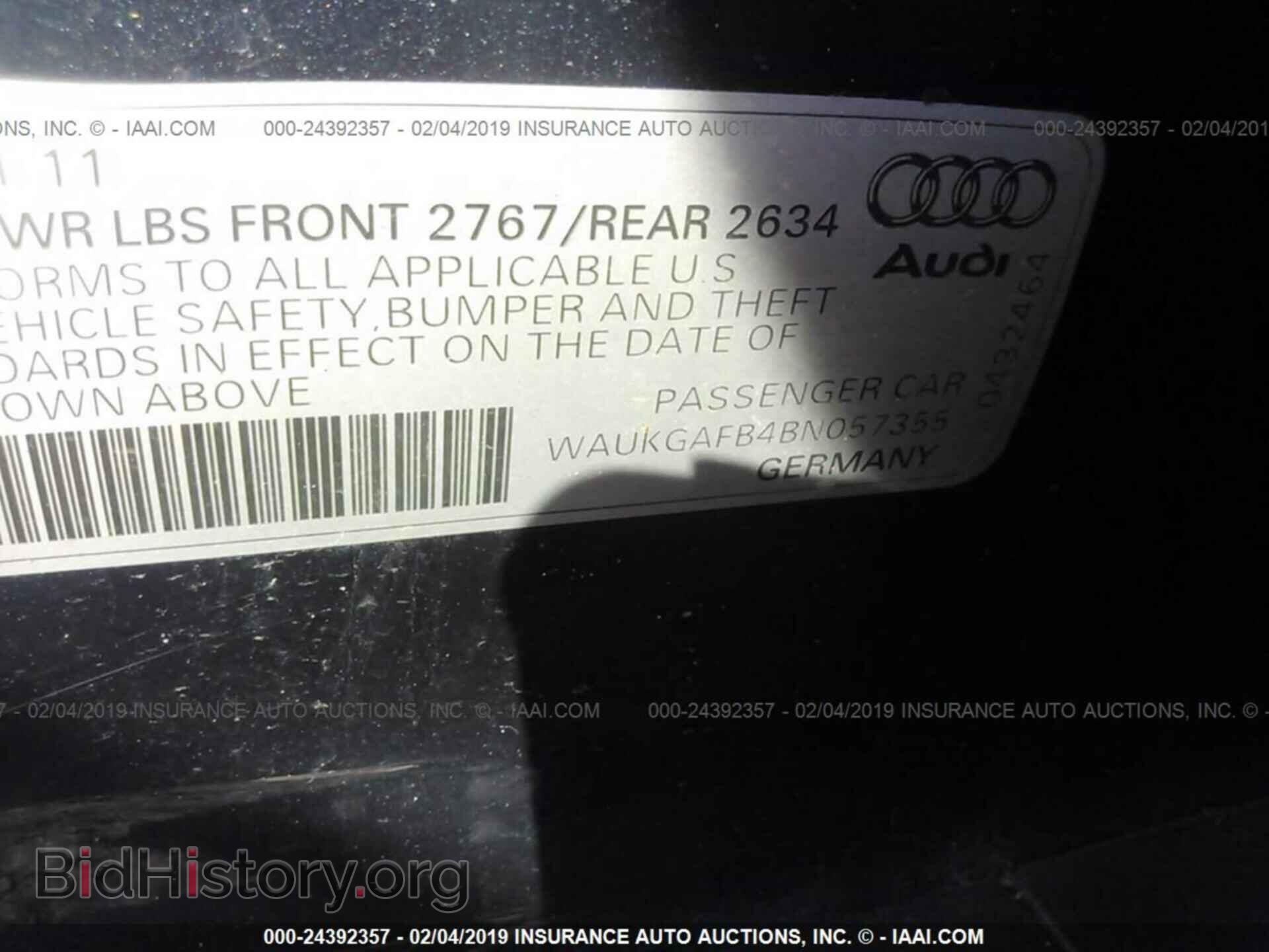 2011 AUDI A6 - VIN: WAUKGAFB4BN057355 - Фото 9