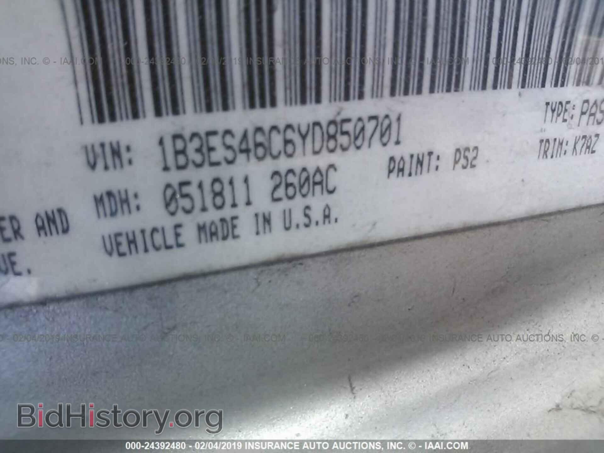 2000 DODGE NEON - VIN: 1B3ES46C6YD850701 - Фото 9
