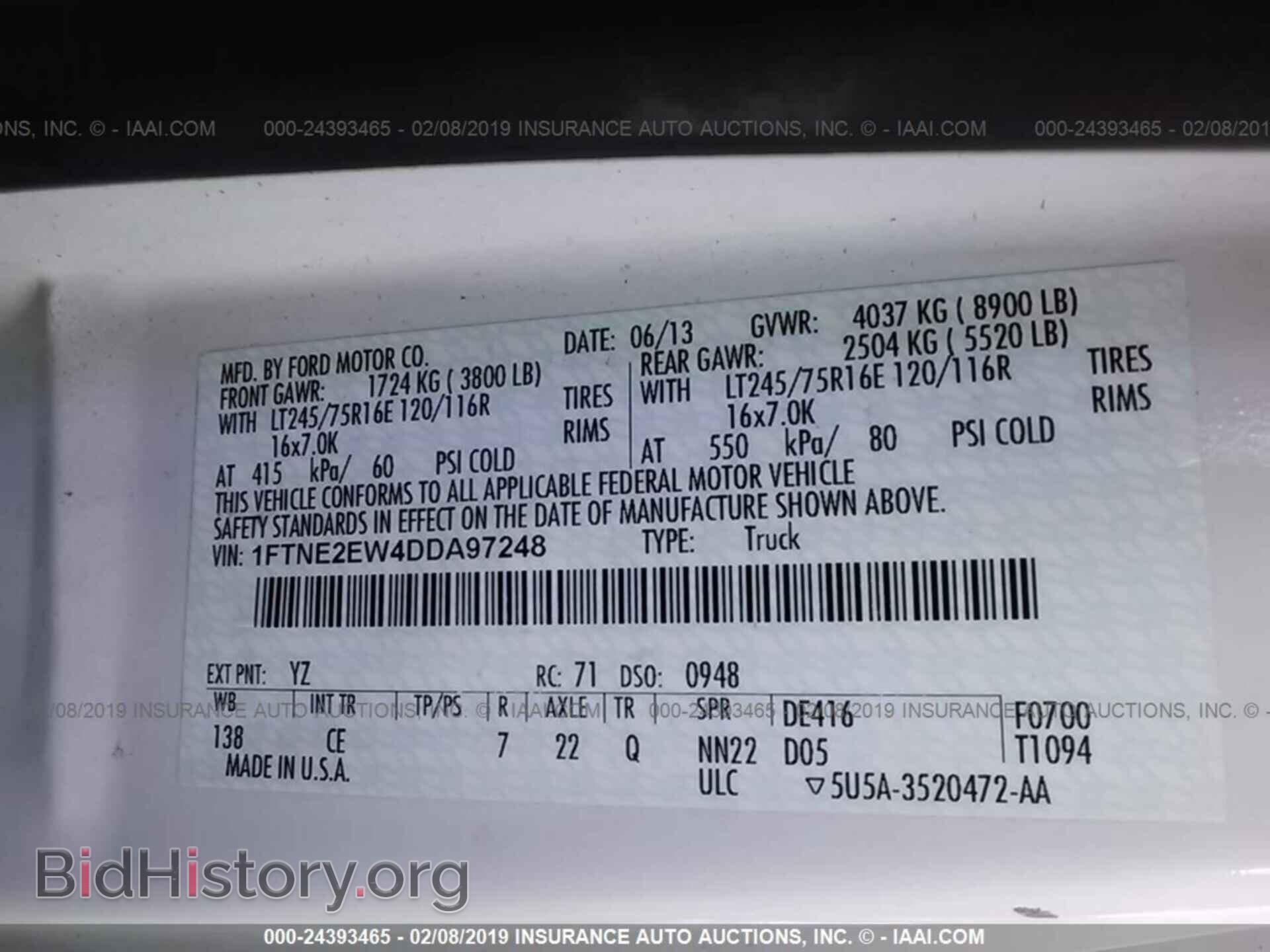 2013 FORD ECONOLINE - VIN: 1FTNE2EW4DDA97248 - Фото 9