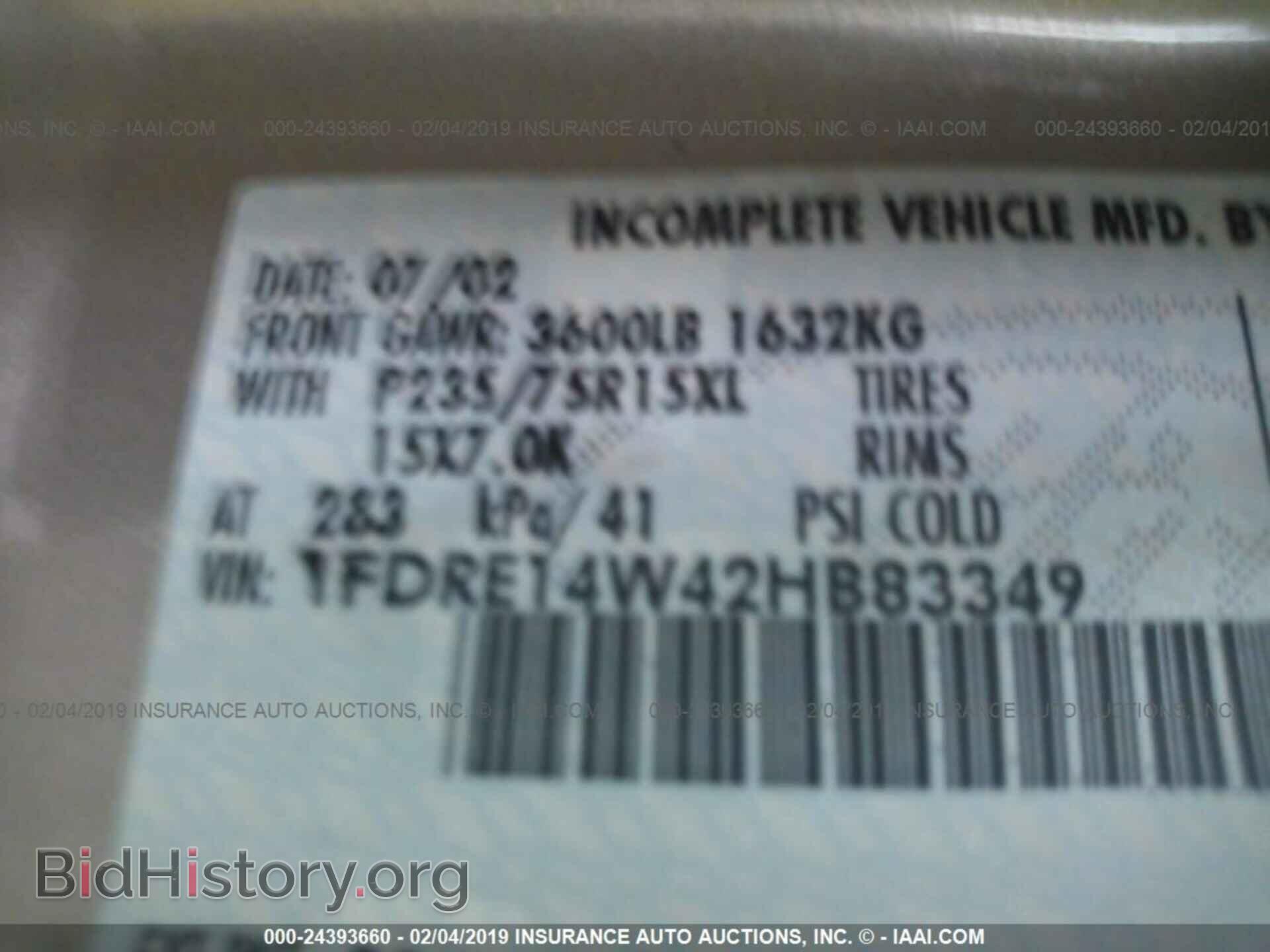 2002 FORD ECONOLINE - VIN: 1FDRE14W42HB83349 - Фото 9