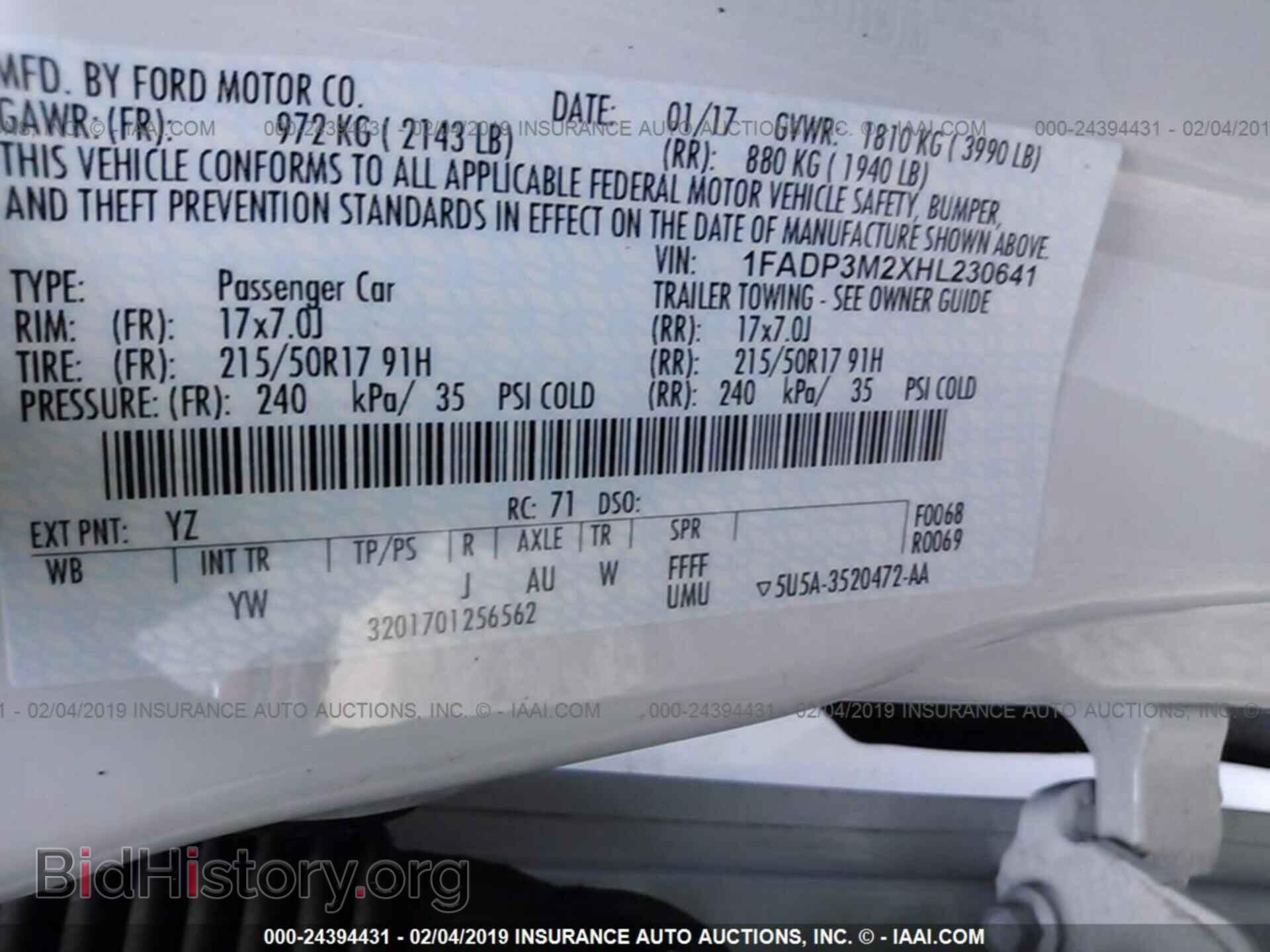 2017 FORD FOCUS - VIN: 1FADP3M2XHL230641 - Фото 9