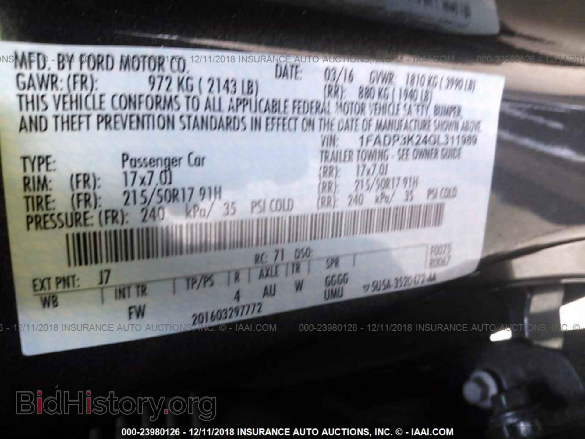2016 FORD FOCUS - VIN: 1FADP3K24GL311989 - Photo 9