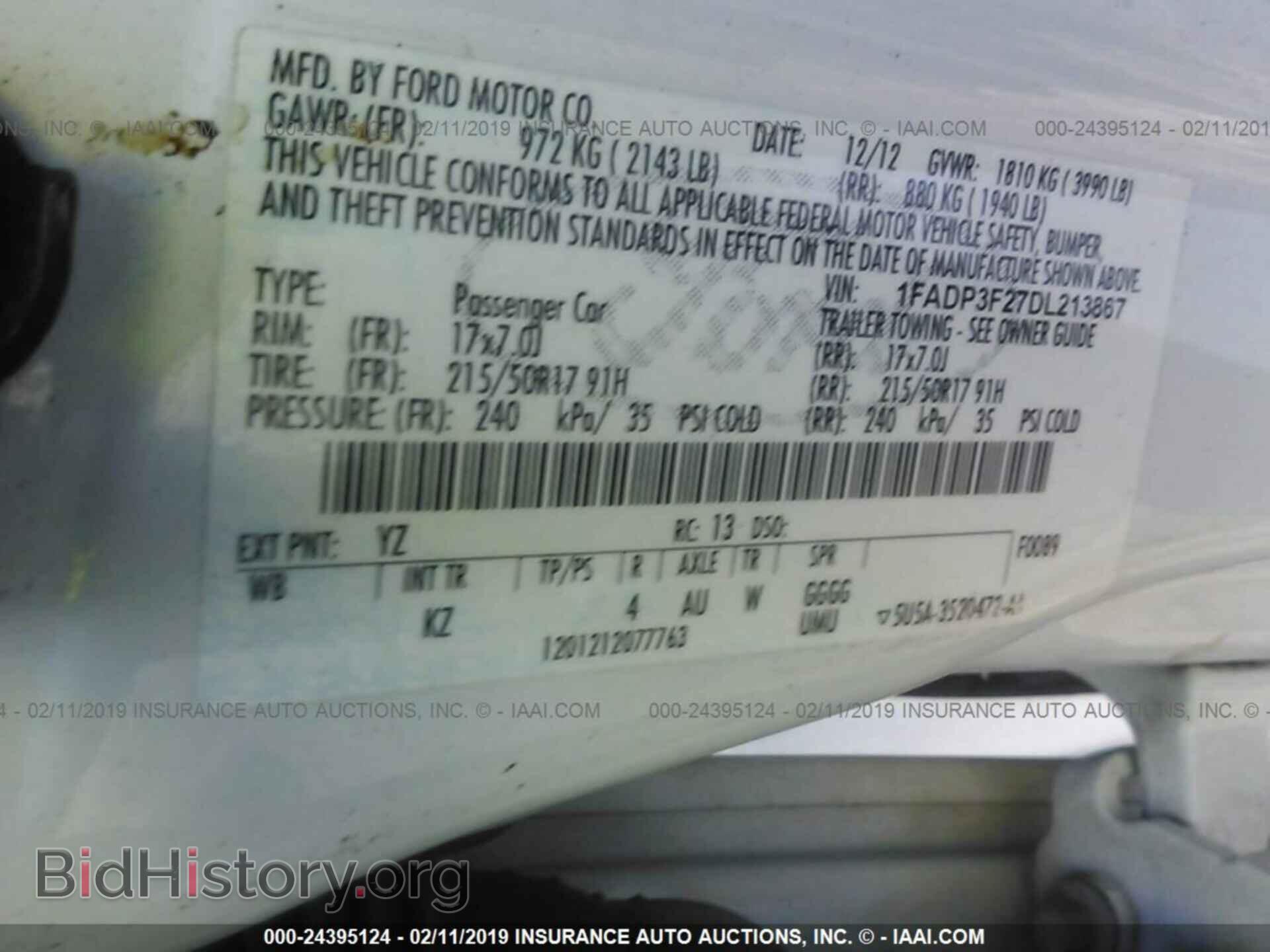 2013 FORD FOCUS - VIN: 1FADP3F27DL213867 - Фото 9