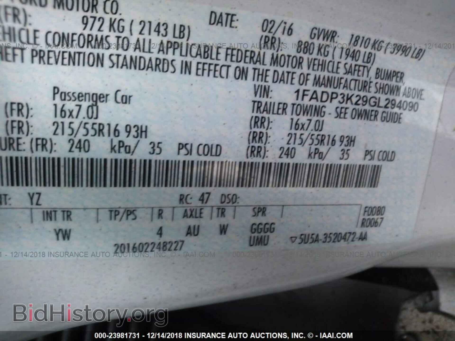 2016 FORD FOCUS - VIN: 1FADP3K29GL294090 - Photo 9