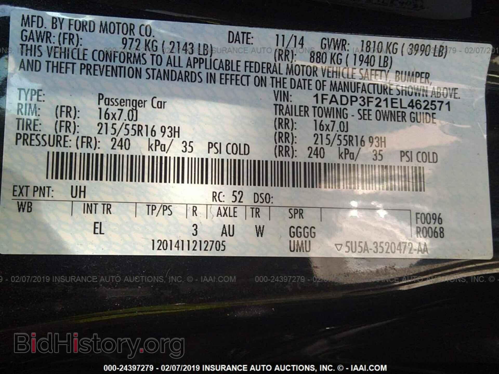 2014 FORD FOCUS - VIN: 1FADP3F21EL462571 - Photo 9