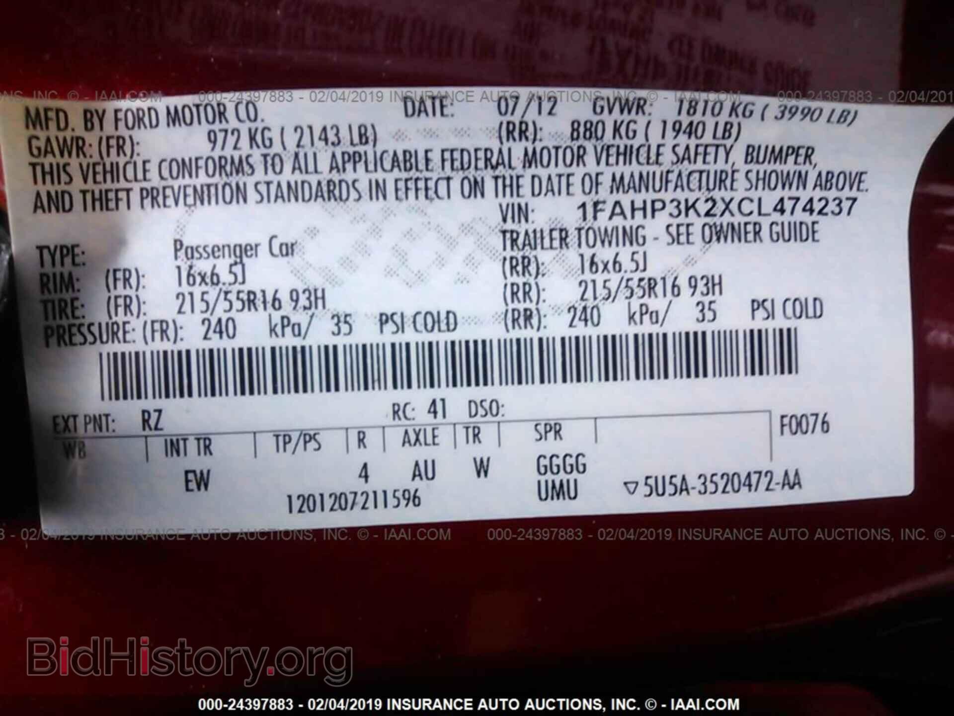 2012 FORD FOCUS - VIN: 1FAHP3K2XCL474237 - Photo 9