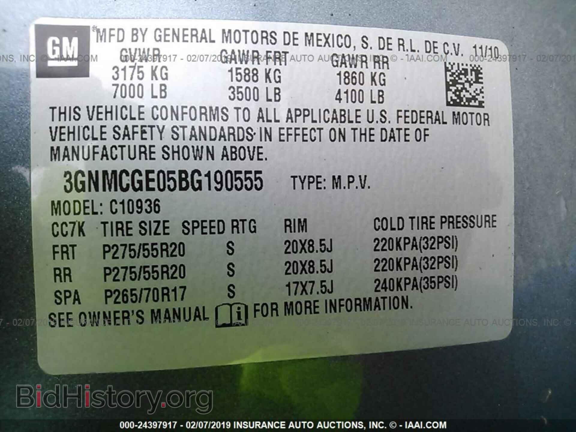 2011 CHEVROLET AVALANCHE - VIN: 3GNMCGE05BG190555 - Фото 9