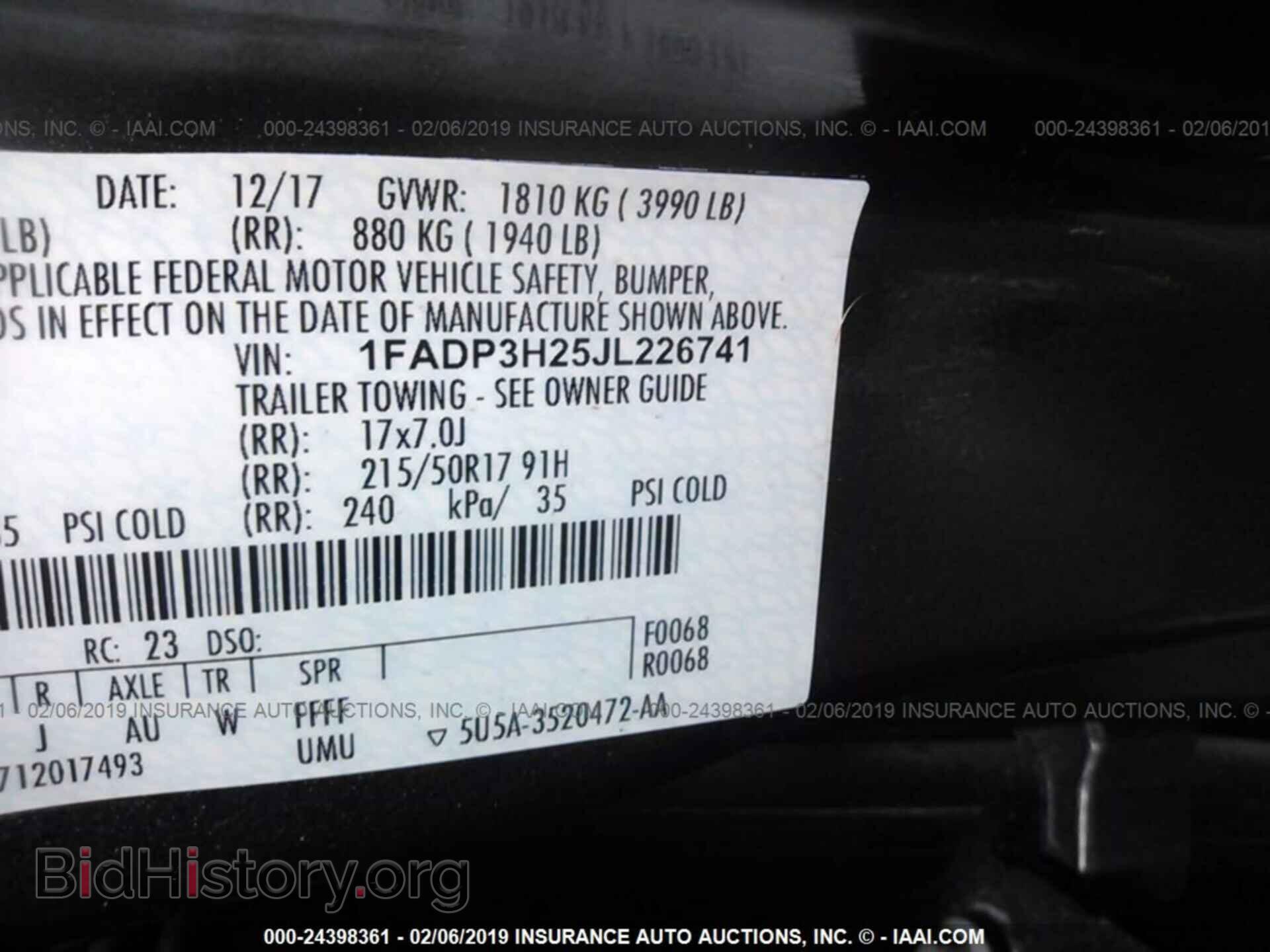 2018 FORD FOCUS - VIN: 1FADP3H25JL226741 - Фото 9