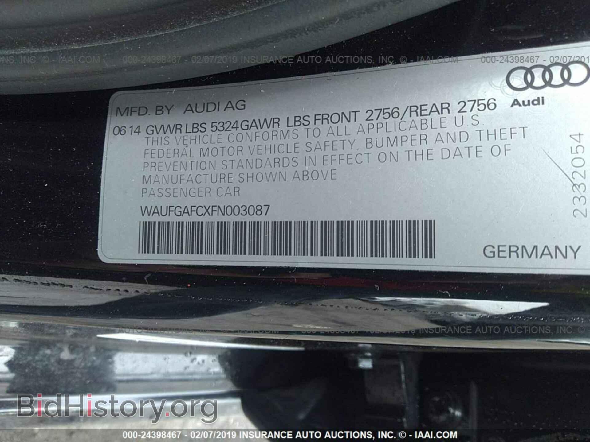 2015 AUDI A6 - VIN: WAUFGAFCXFN003087 - Фото 9