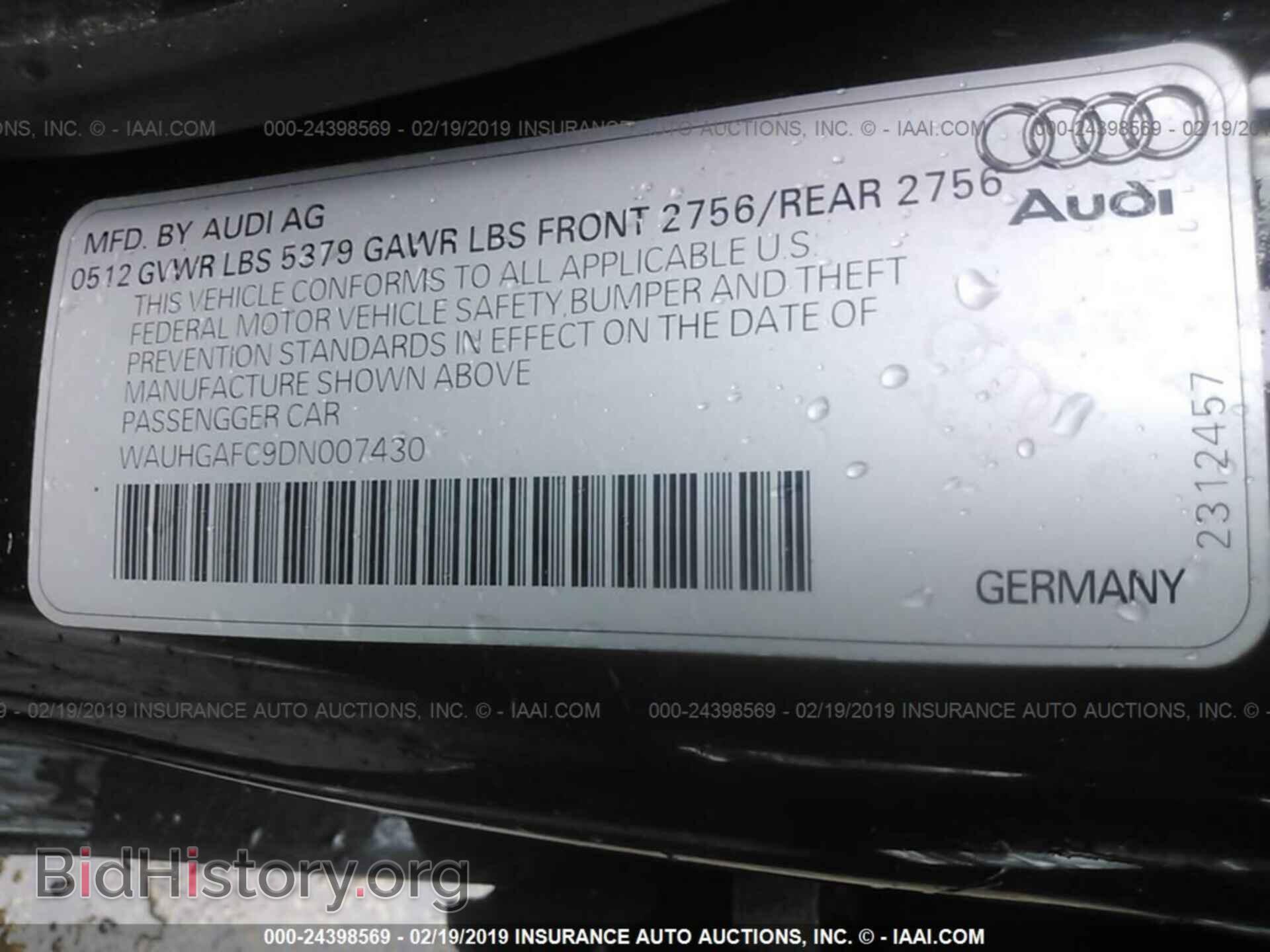 2013 AUDI A6 - VIN: WAUHGAFC9DN007430 - Photo 9