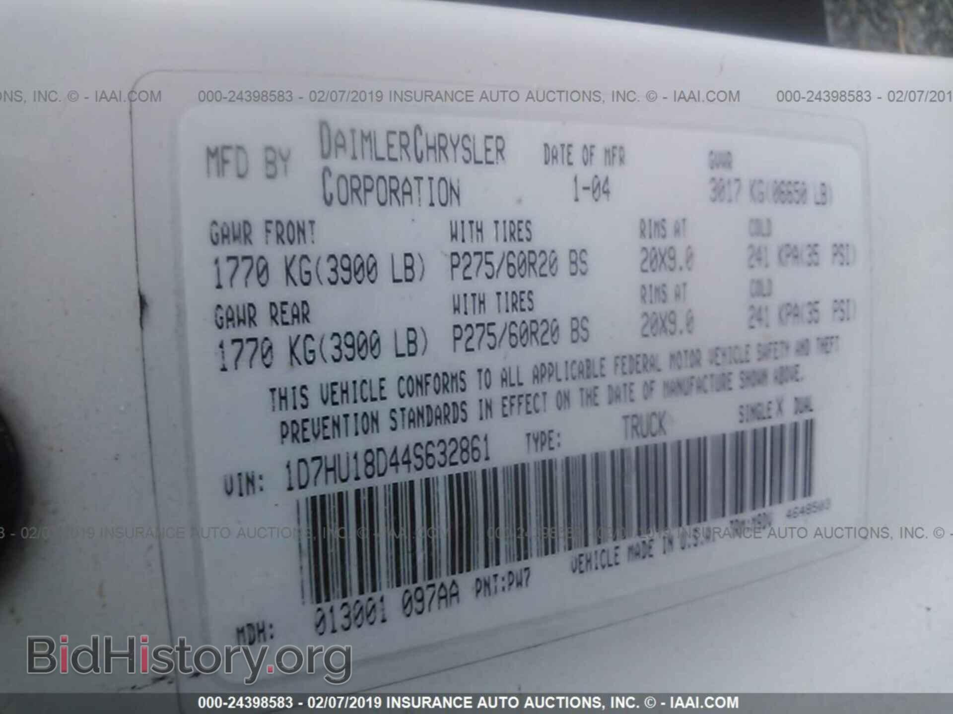 2004 DODGE RAM 1500 - VIN: 1D7HU18D44S632861 - Фото 9