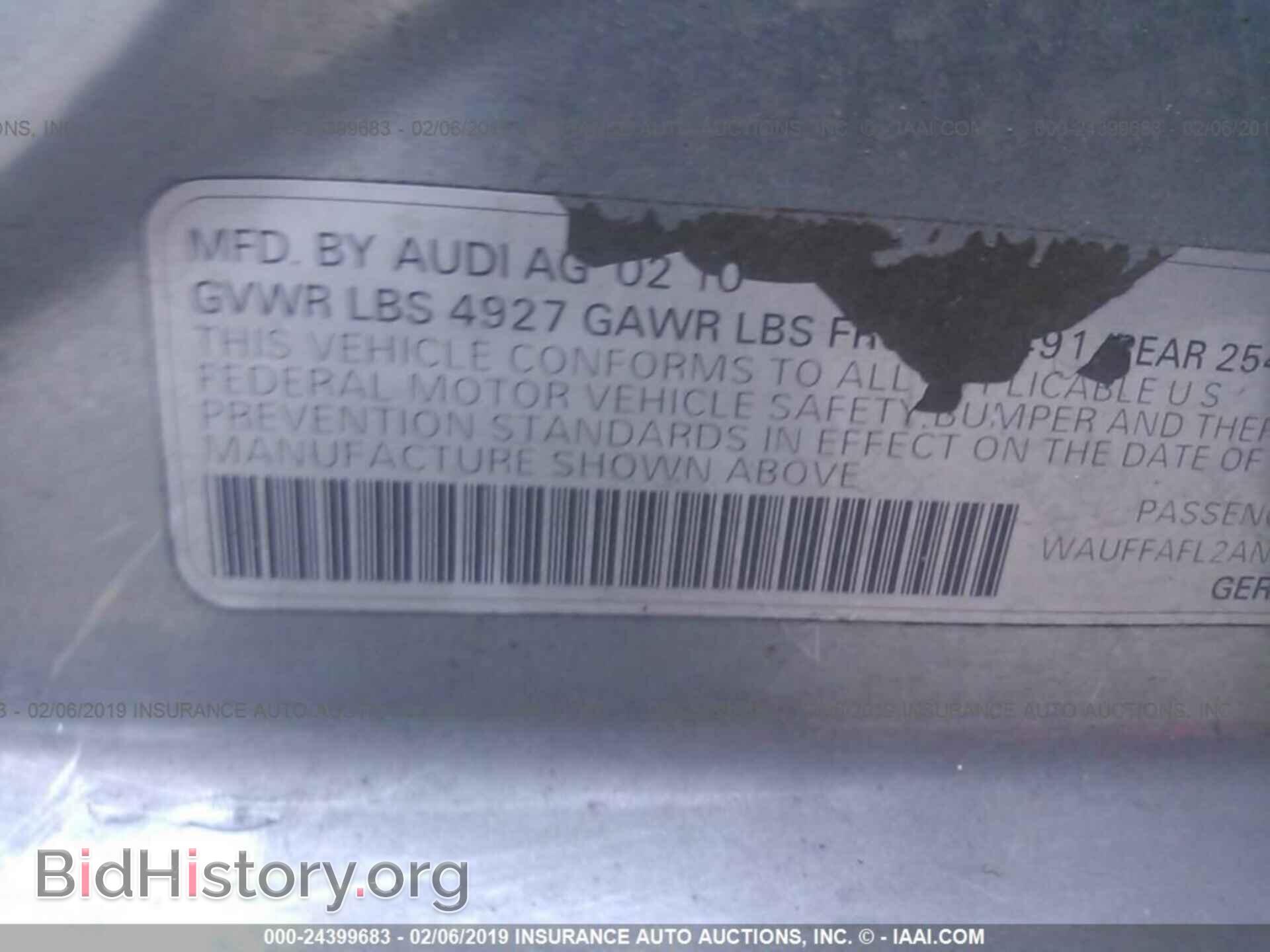 2010 AUDI A4 - VIN: WAUFFAFL2AN048827 - Фото 9