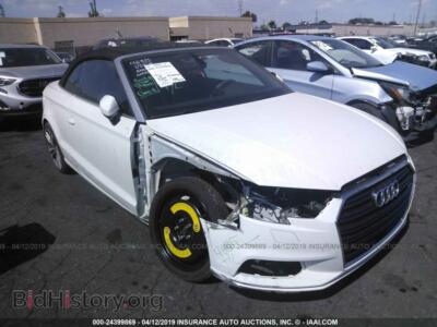 2018 Audi A3 Premium, белый — VIN WAU6ULFF6J1002193, IAAI