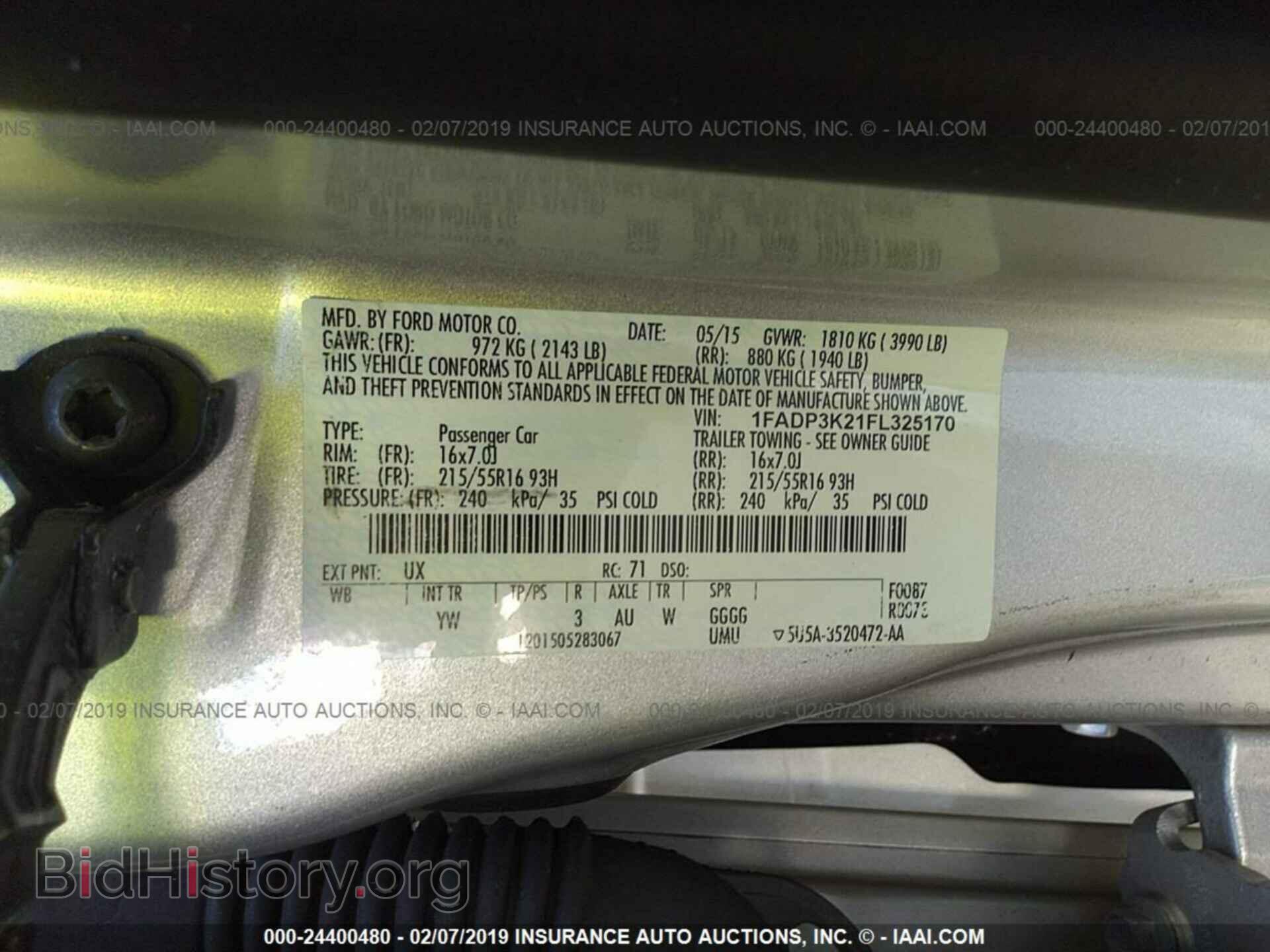 2015 FORD FOCUS - VIN: 1FADP3K21FL325170 - Фото 9