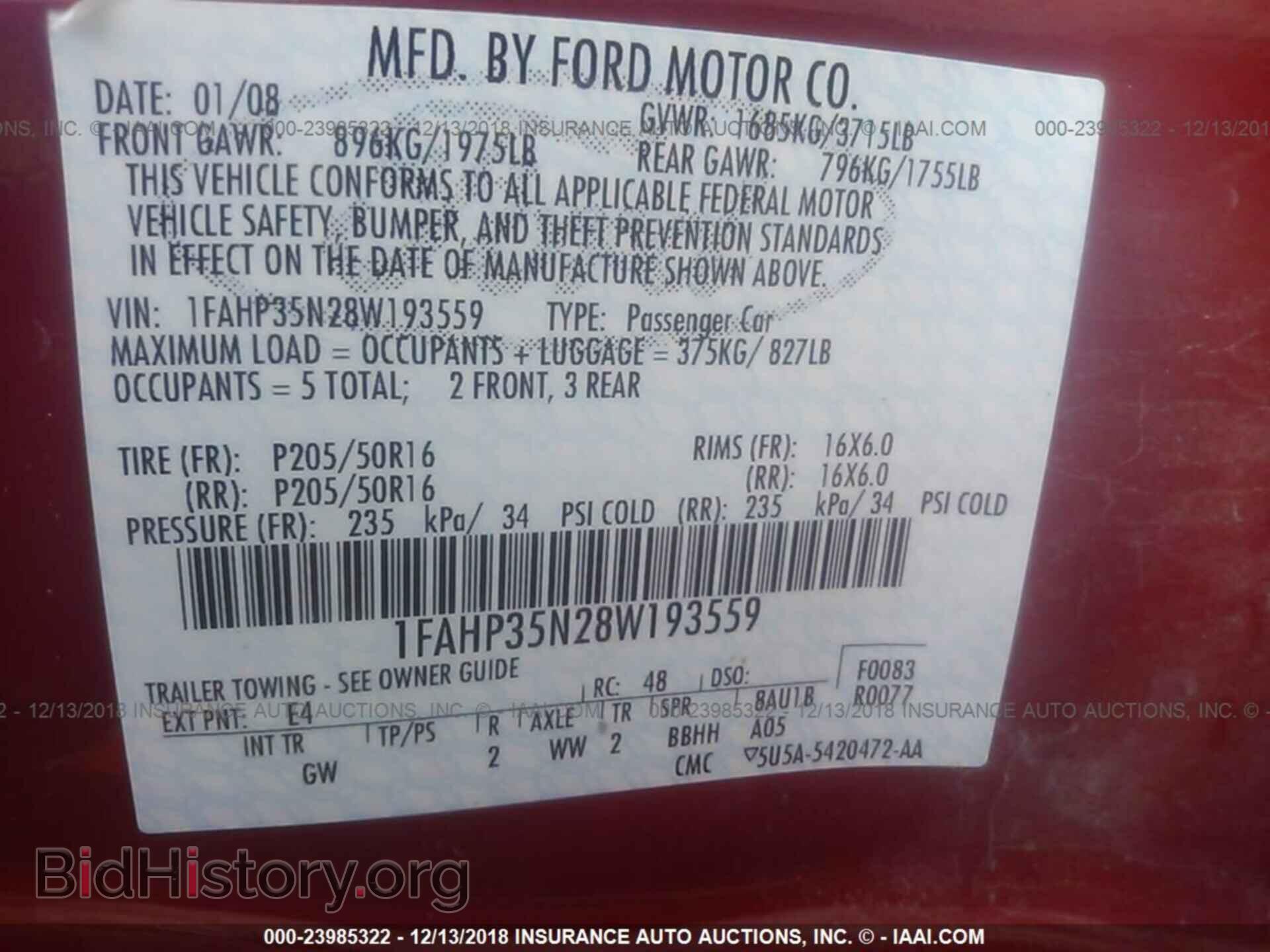 2008 FORD FOCUS - VIN: 1FAHP35N28W193559 - Фото 9