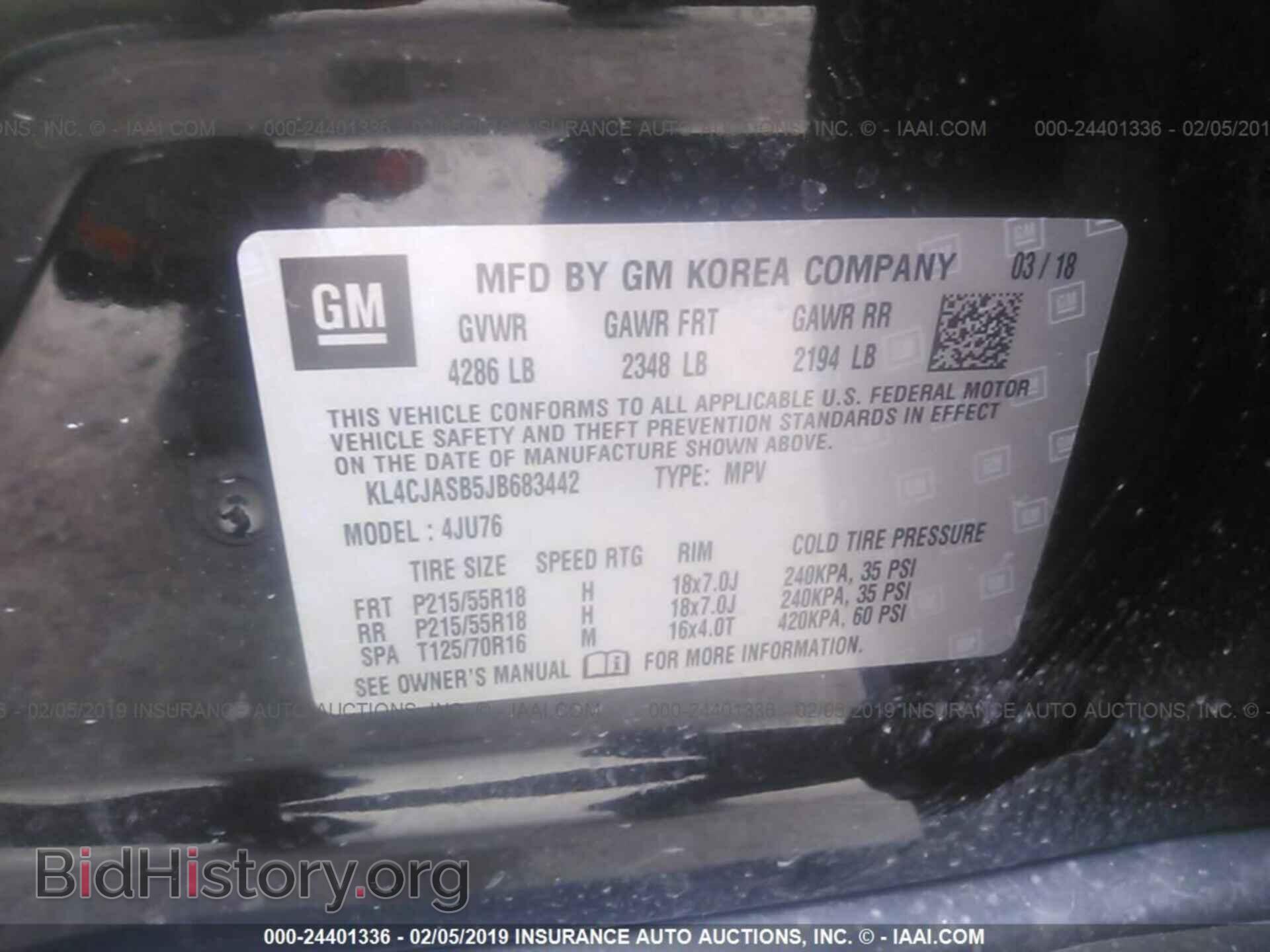 2018 BUICK ENCORE - VIN: KL4CJASB5JB683442 - Фото 9