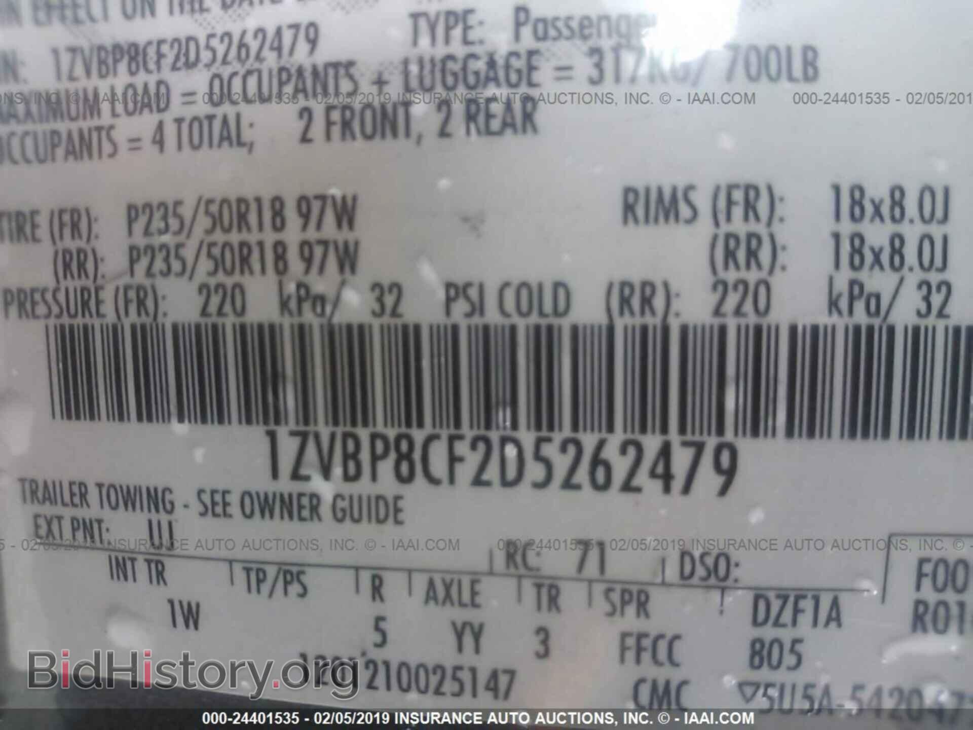 2013 FORD MUSTANG - VIN: 1ZVBP8CF2D5262479 - Фото 9