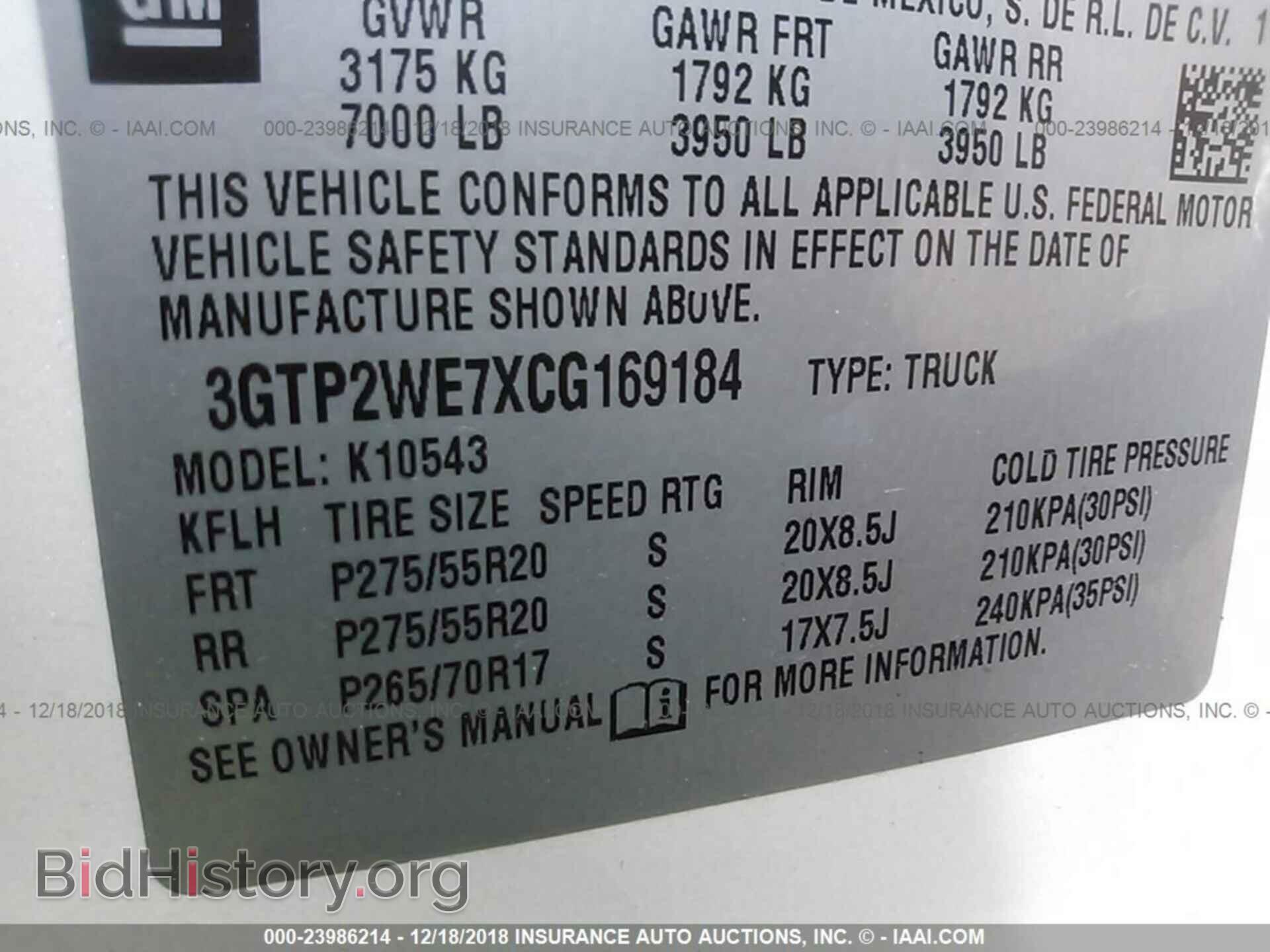 2012 GMC SIERRA - VIN: 3GTP2WE7XCG169184 - Фото 9