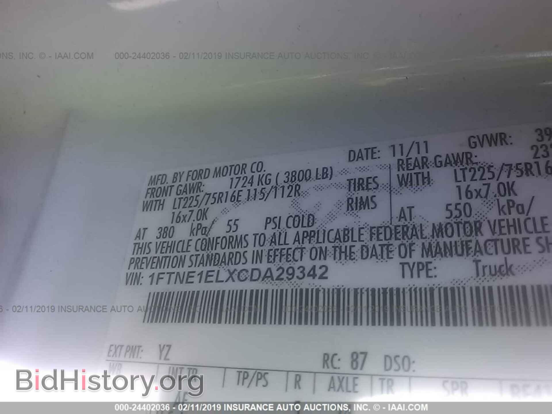 2012 FORD ECONOLINE - VIN: 1FTNE1ELXCDA29342 - Photo 9