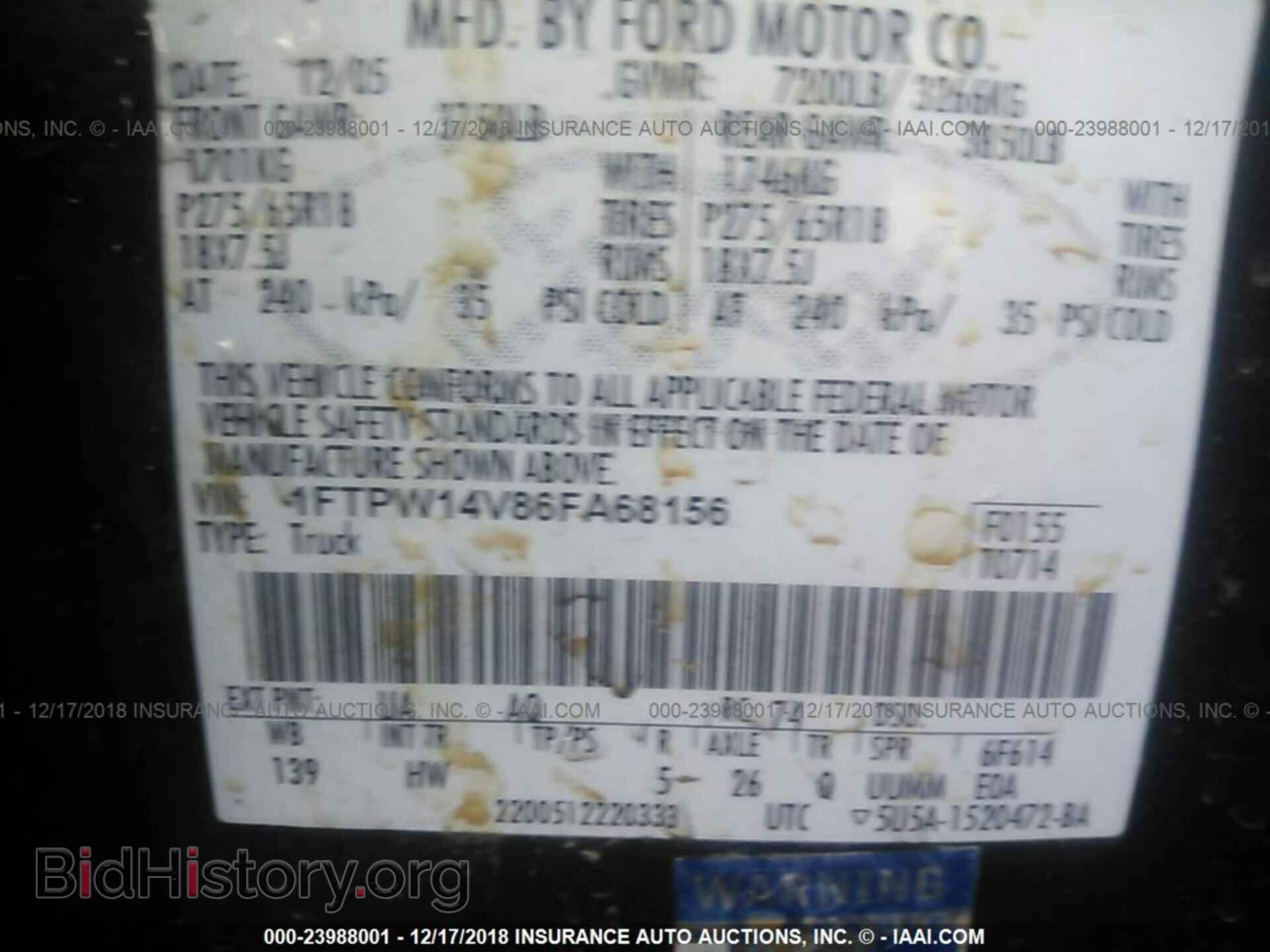 2006 FORD F150 - VIN: 1FTPW14V86FA68156 - Photo 9