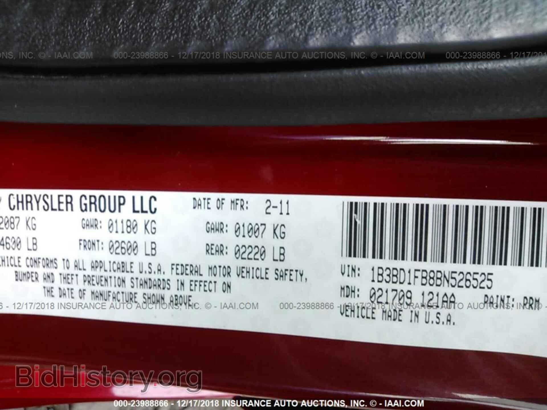 2011 DODGE AVENGER - VIN: 1B3BD1FB8BN526525 - Фото 9