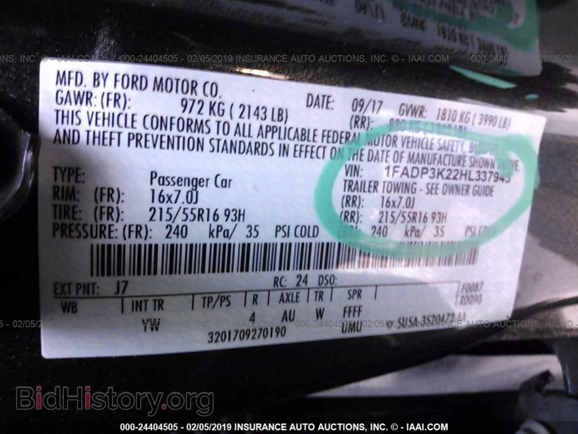 2017 FORD FOCUS - VIN: 1FADP3K22HL337945 - Photo 9