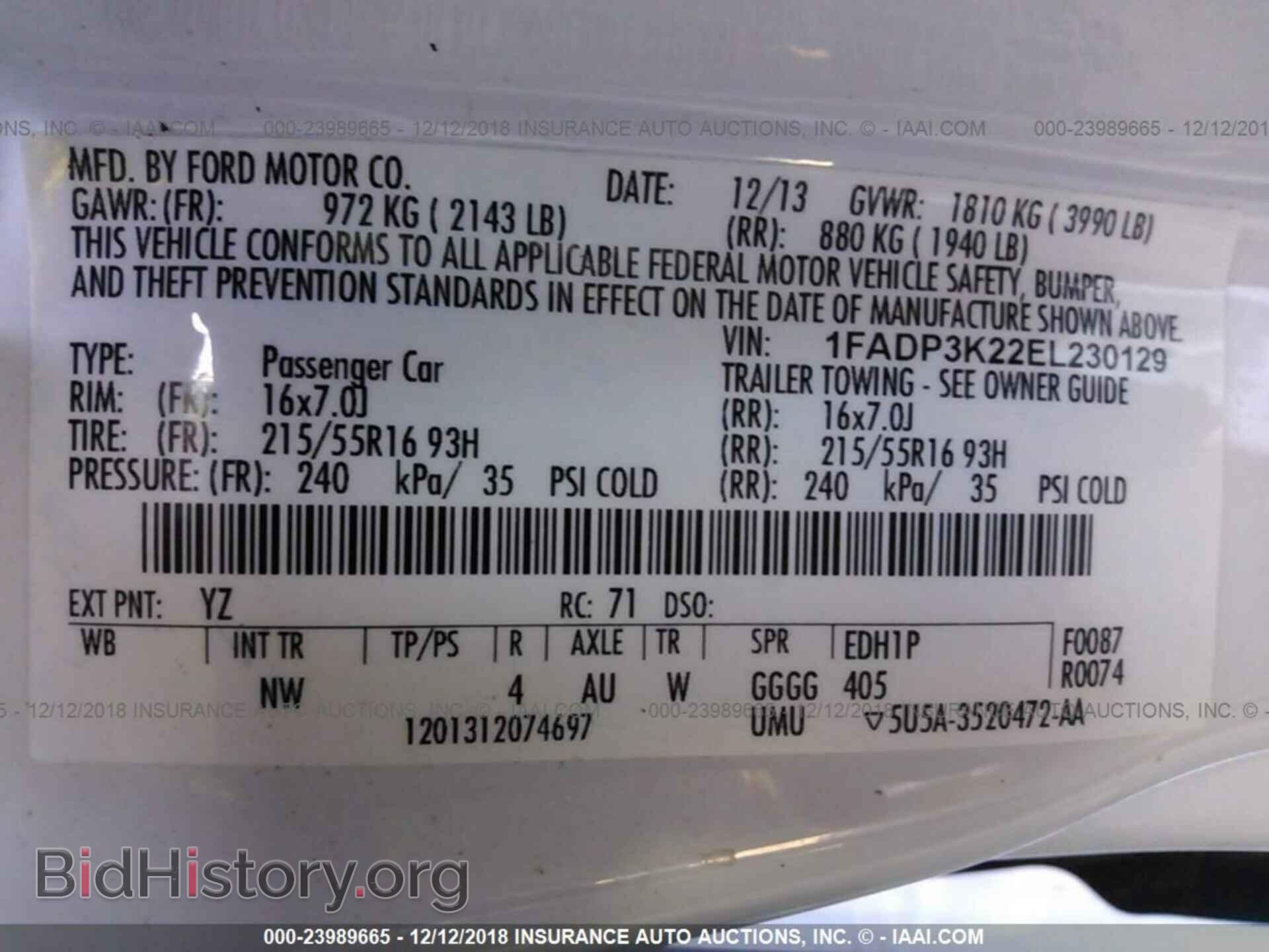 2014 FORD FOCUS - VIN: 1FADP3K22EL230129 - Photo 9