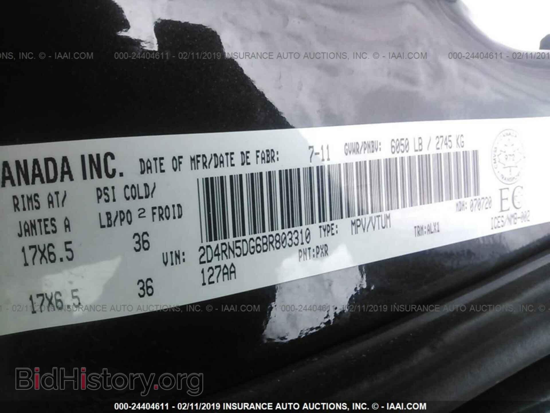 2011 DODGE GRAND CARAVAN - VIN: 2D4RN5DG6BR803310 - Фото 9