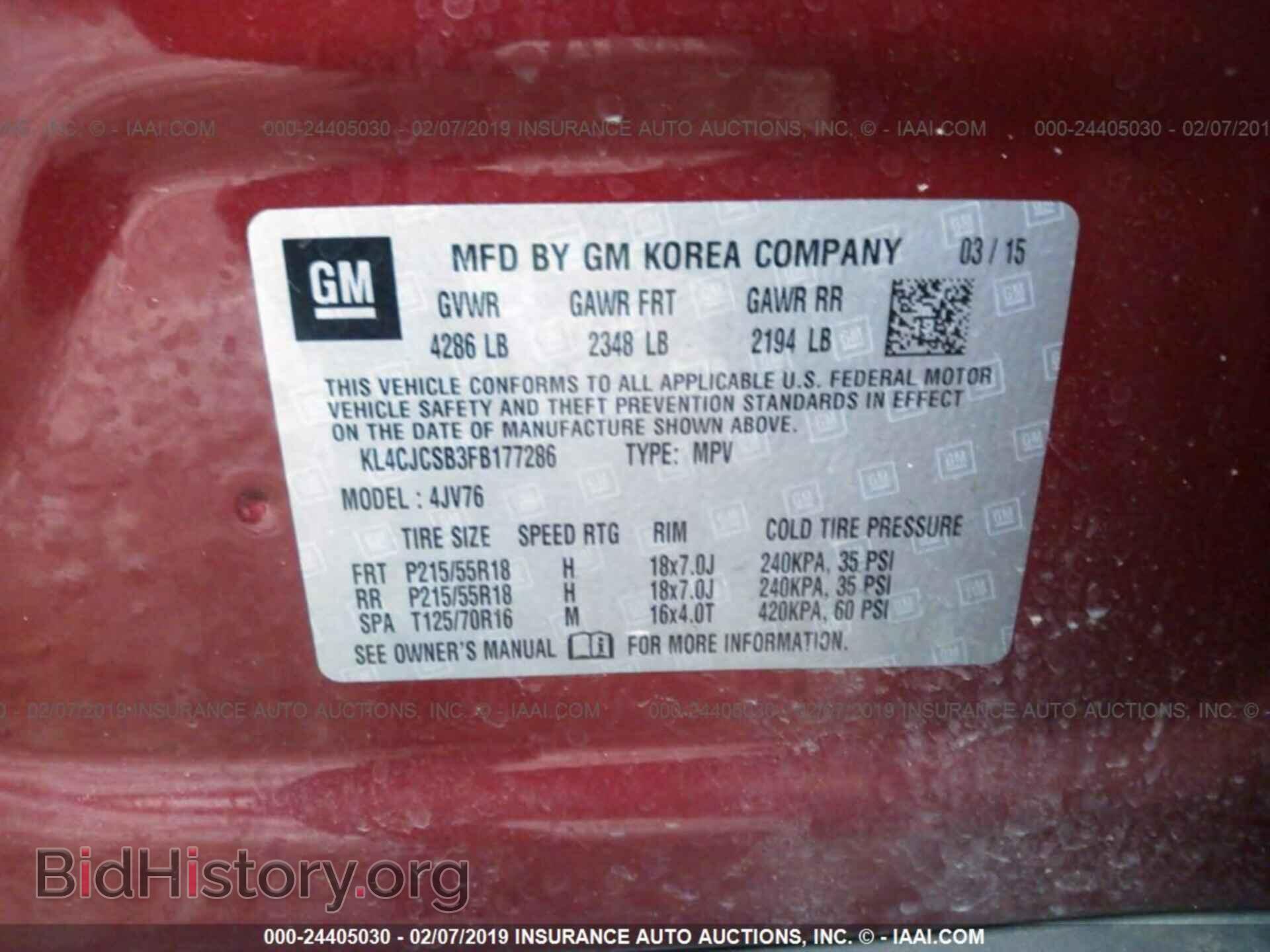2015 BUICK ENCORE - VIN: KL4CJCSB3FB177286 - Photo 9
