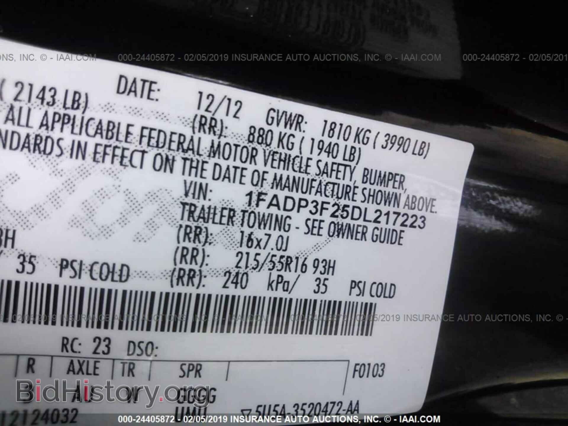 2013 FORD FOCUS - VIN: 1FADP3F25DL217223 - Фото 9