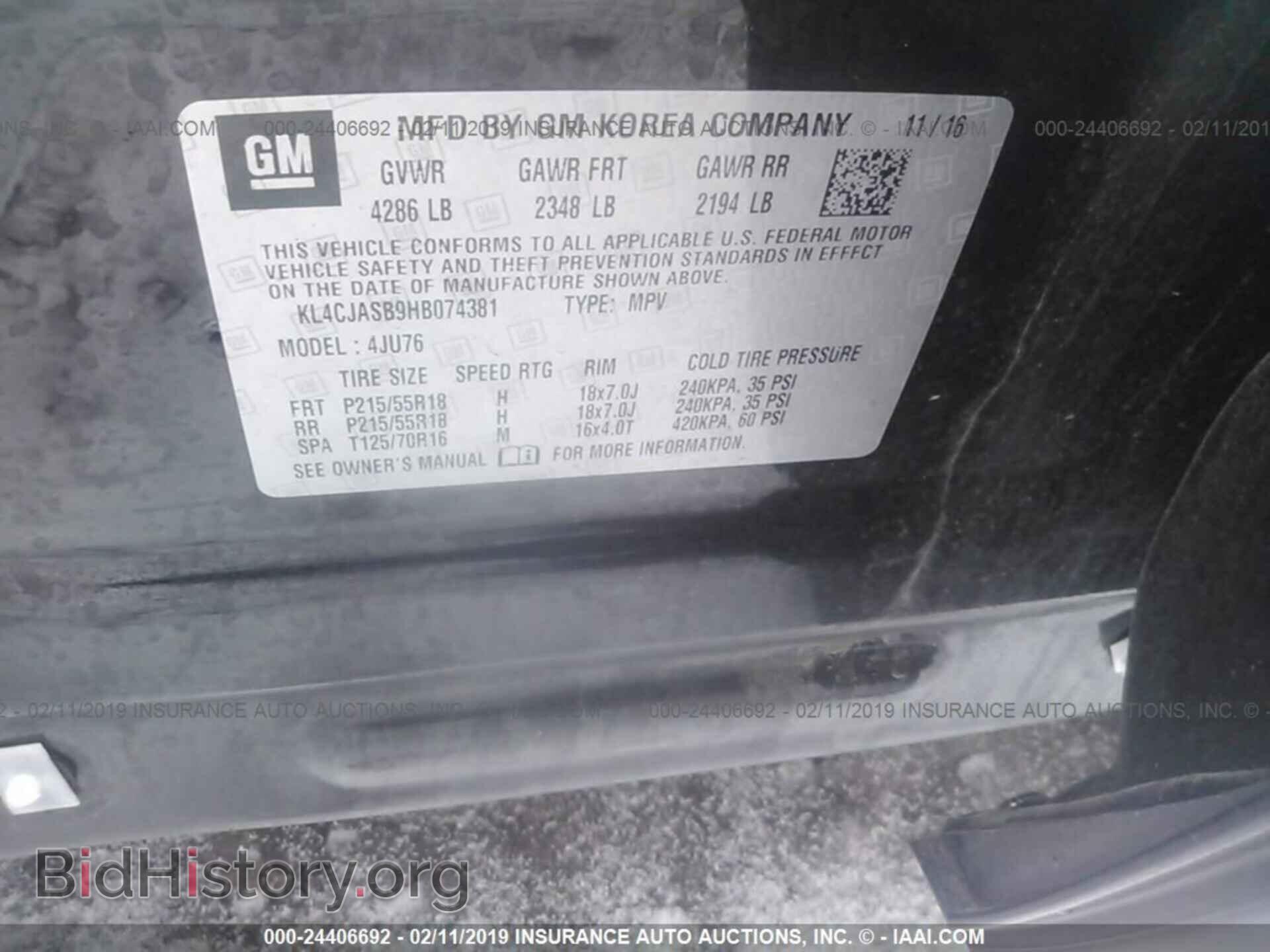 2017 BUICK ENCORE - VIN: KL4CJASB9HB074381 - Photo 9