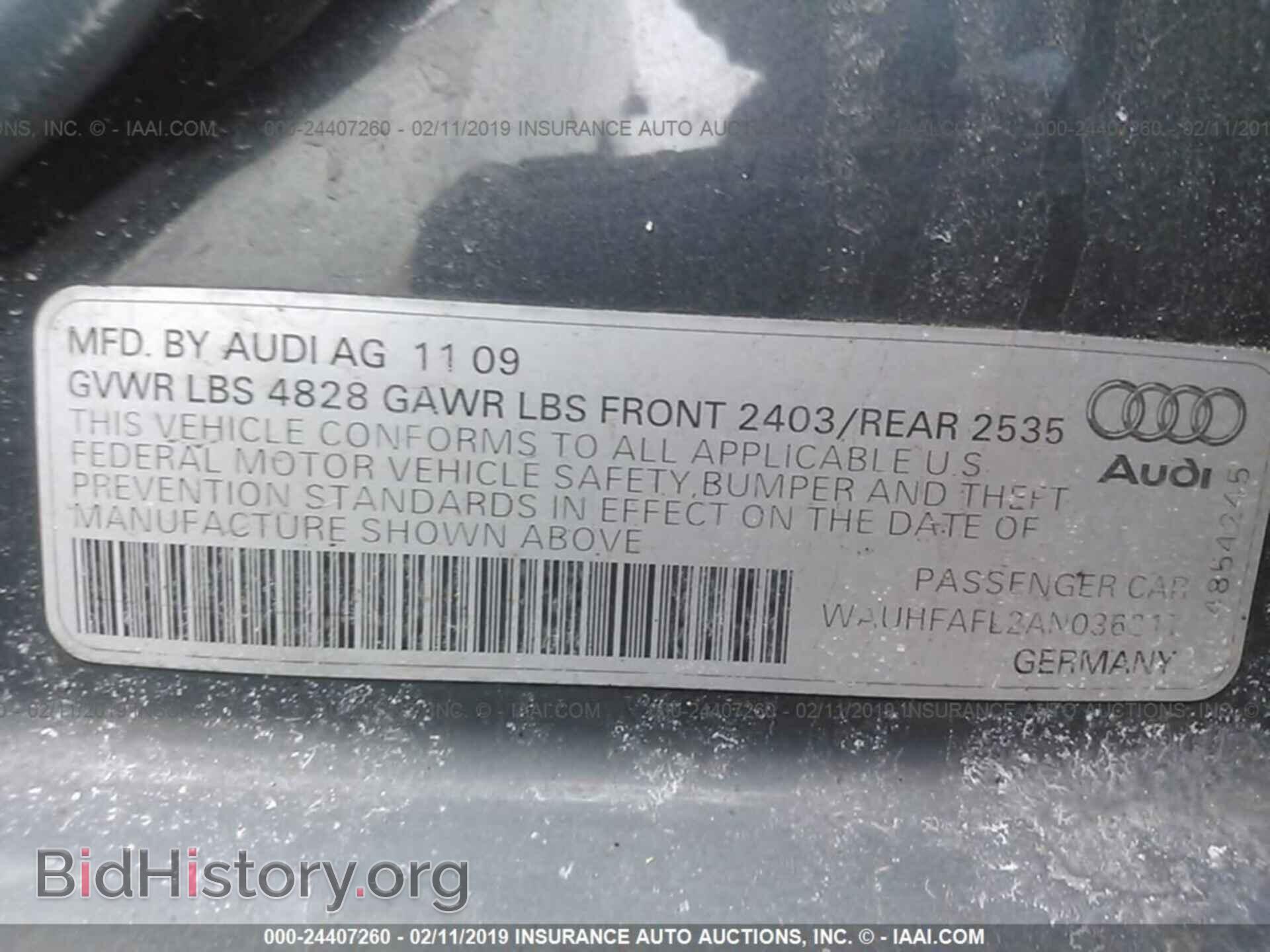 2010 AUDI A4 - VIN: WAUHFAFL2AN036217 - Photo 9