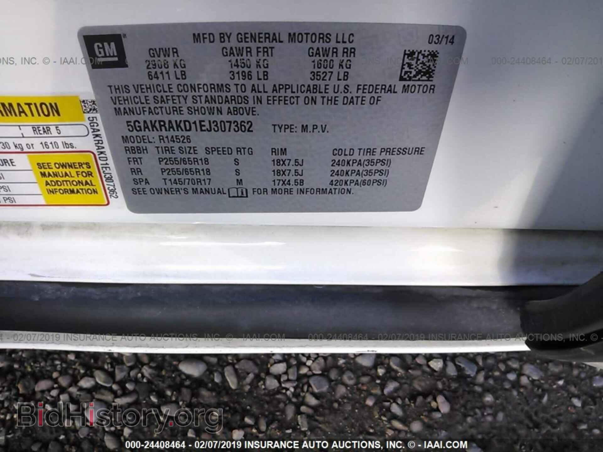 2014 BUICK ENCLAVE - VIN: 5GAKRAKD1EJ307362 - Photo 9