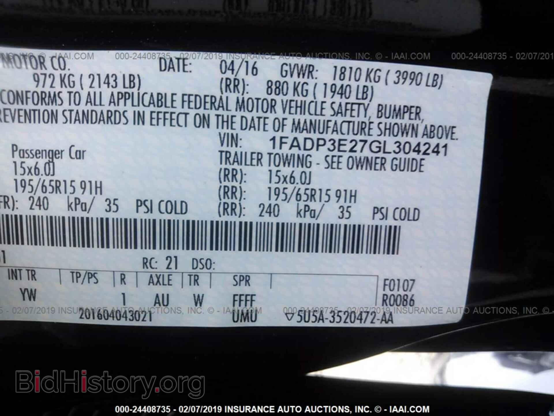 2016 FORD FOCUS - VIN: 1FADP3E27GL304241 - Фото 9