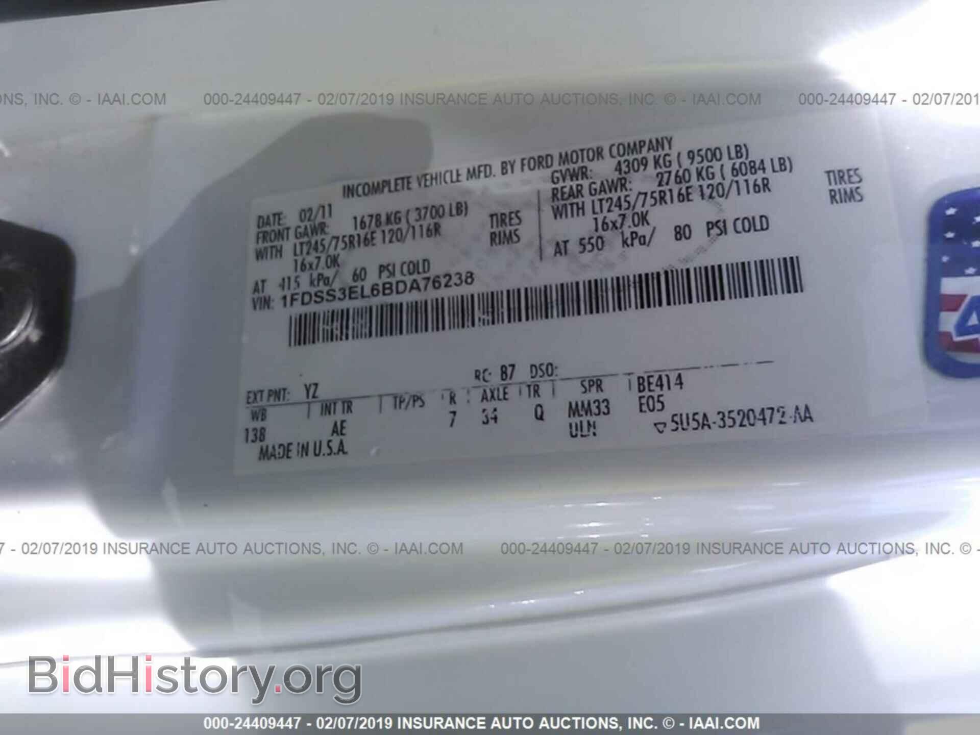 2011 FORD ECONOLINE - VIN: 1FDSS3EL6BDA76238 - Фото 9