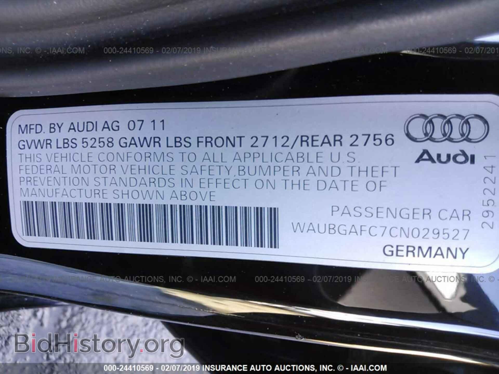 2012 AUDI A6 - VIN: WAUBGAFC7CN029527 - Photo 9