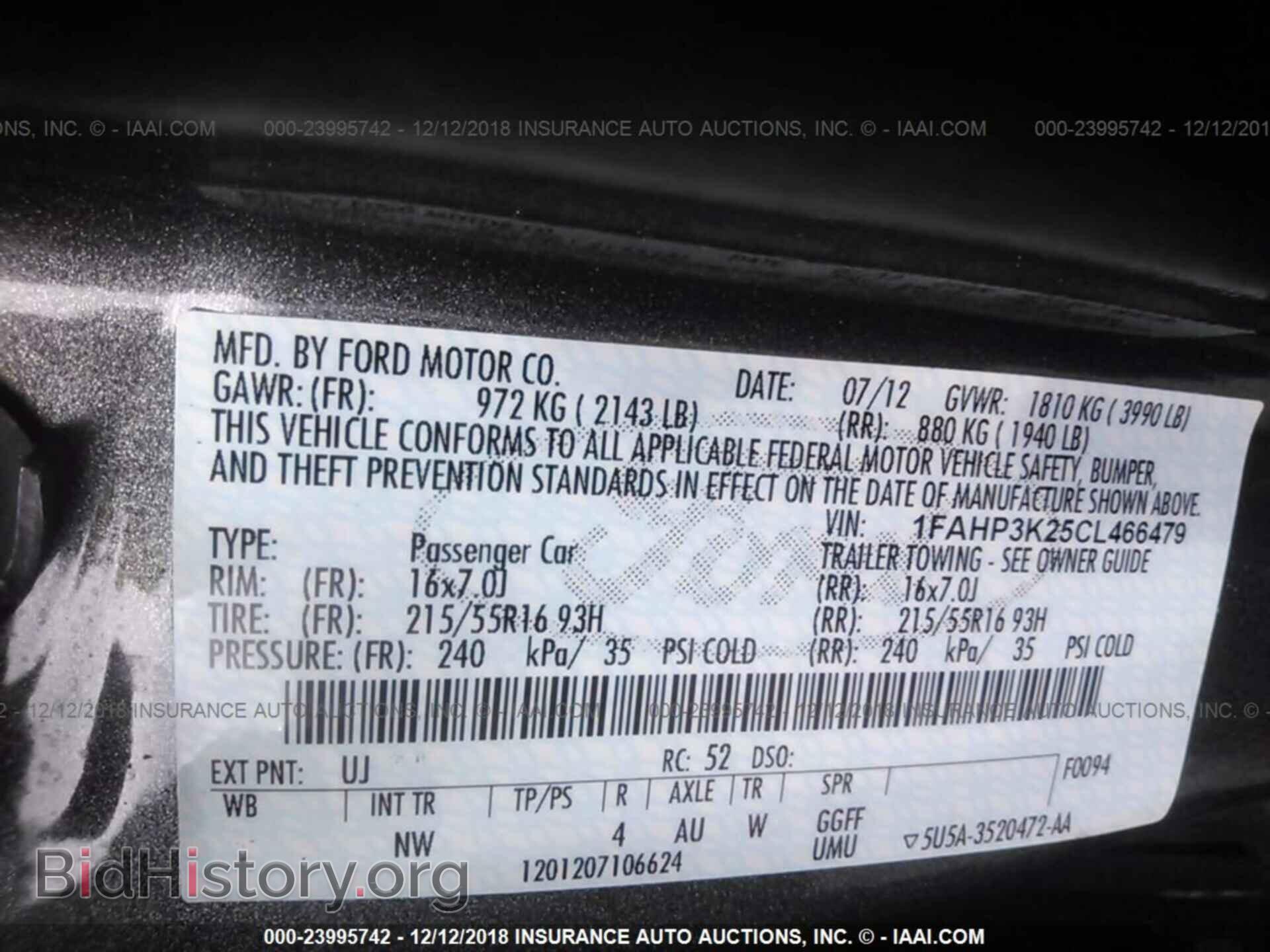 2012 FORD FOCUS - VIN: 1FAHP3K25CL466479 - Photo 9