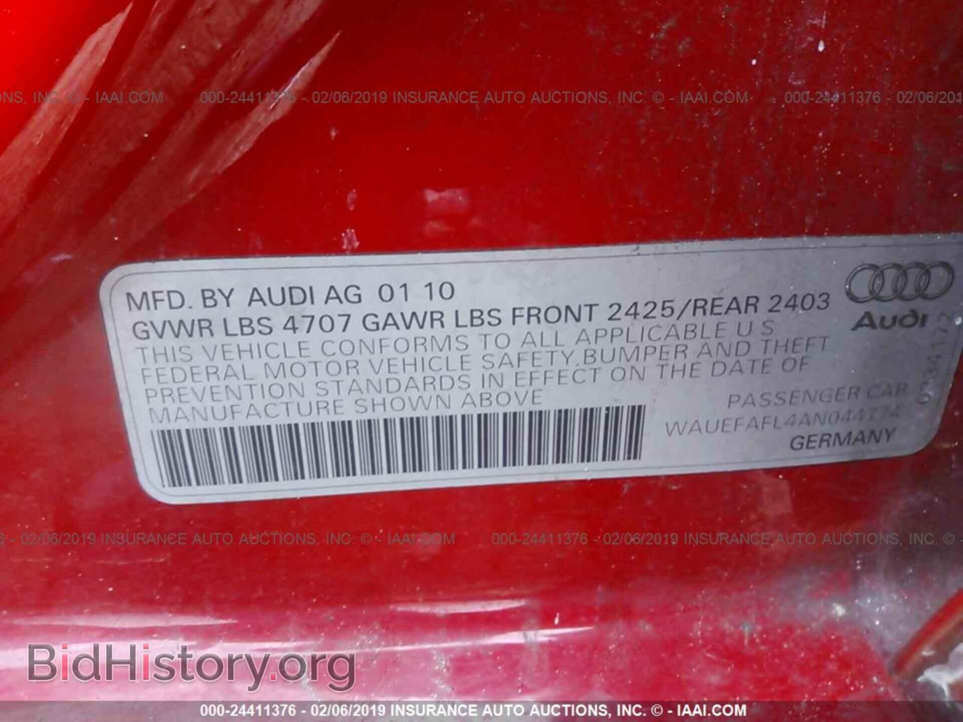 2010 AUDI A4 - VIN: WAUEFAFL4AN044774 - Фото 9
