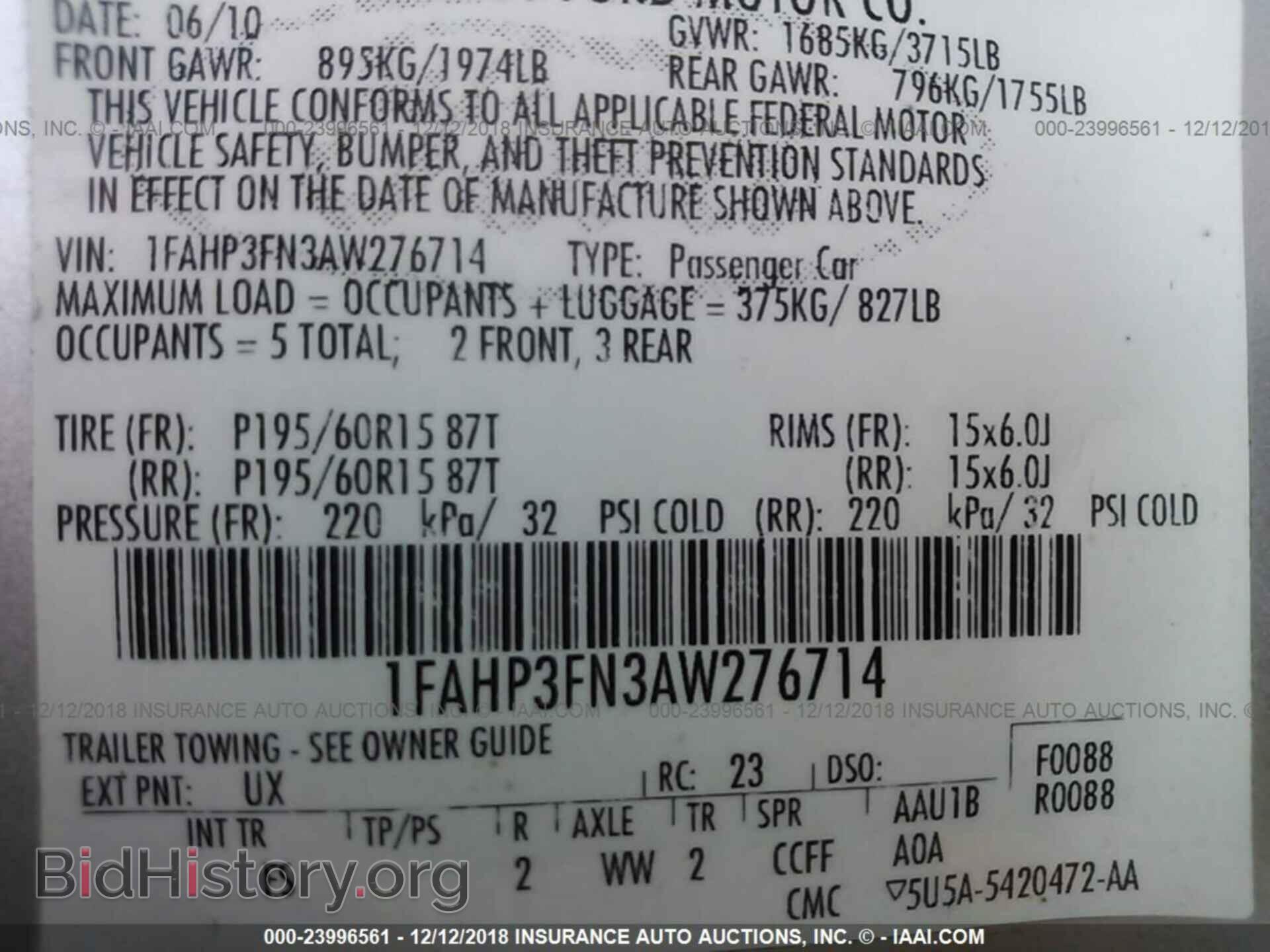 2010 FORD FOCUS - VIN: 1FAHP3FN3AW276714 - Фото 9