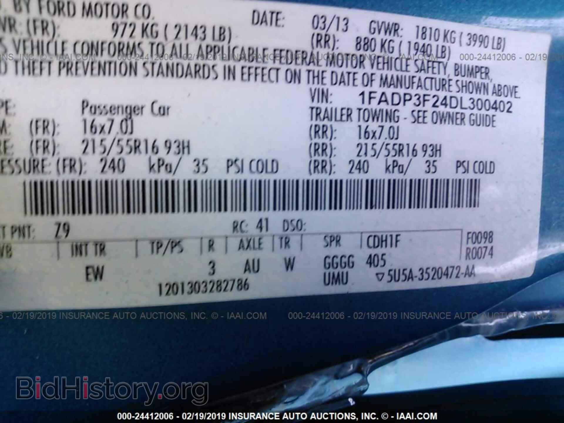 2013 FORD FOCUS - VIN: 1FADP3F24DL300402 - Фото 9