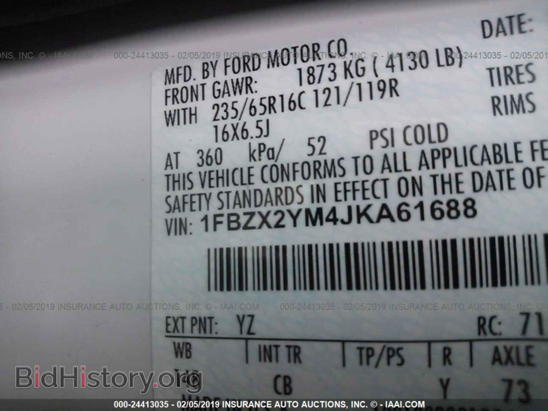 2018 FORD TRANSIT - VIN: 1FBZX2YM4JKA61688 - Photo 9
