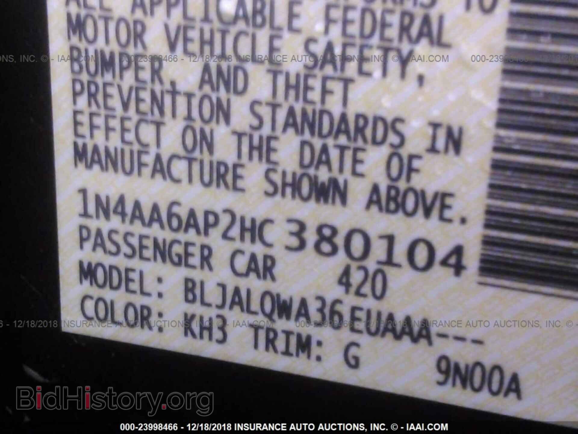 2017 NISSAN MAXIMA - VIN: 1N4AA6AP2HC380104 - Photo 9