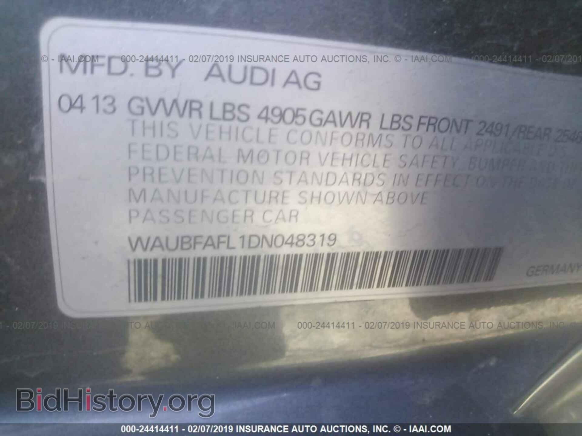 2013 AUDI A4 - VIN: WAUBFAFL1DN048319 - Фото 9