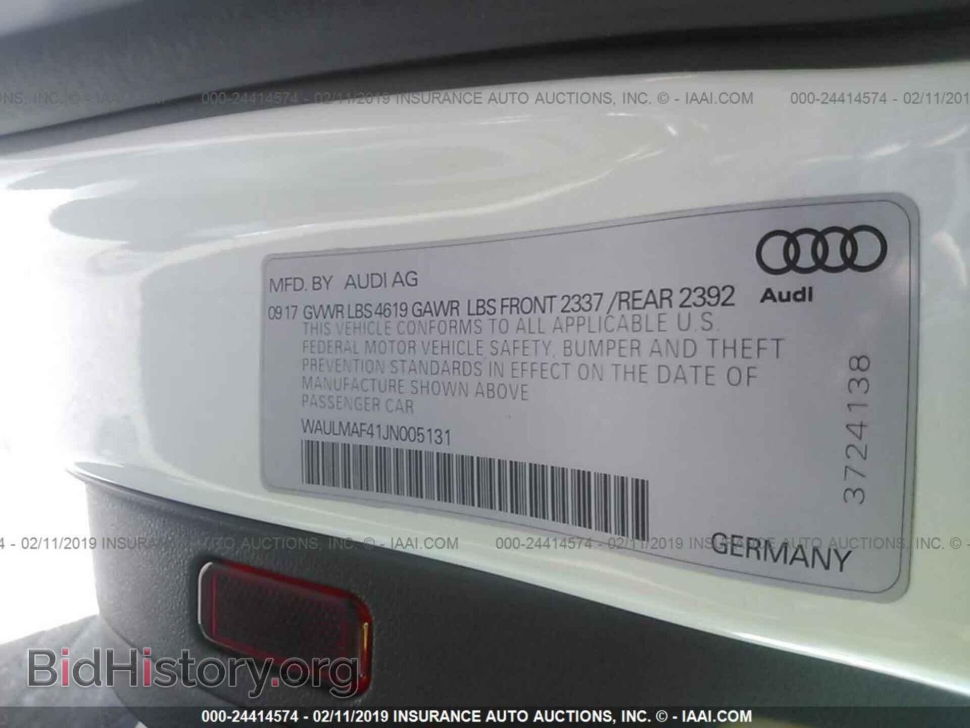 2018 AUDI A4 - VIN: WAULMAF41JN005131 - Фото 9