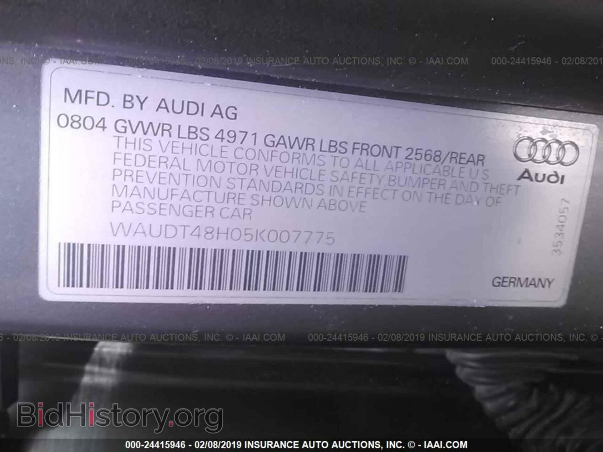 2005 AUDI A4 - VIN: WAUDT48H05K007775 - Photo 9