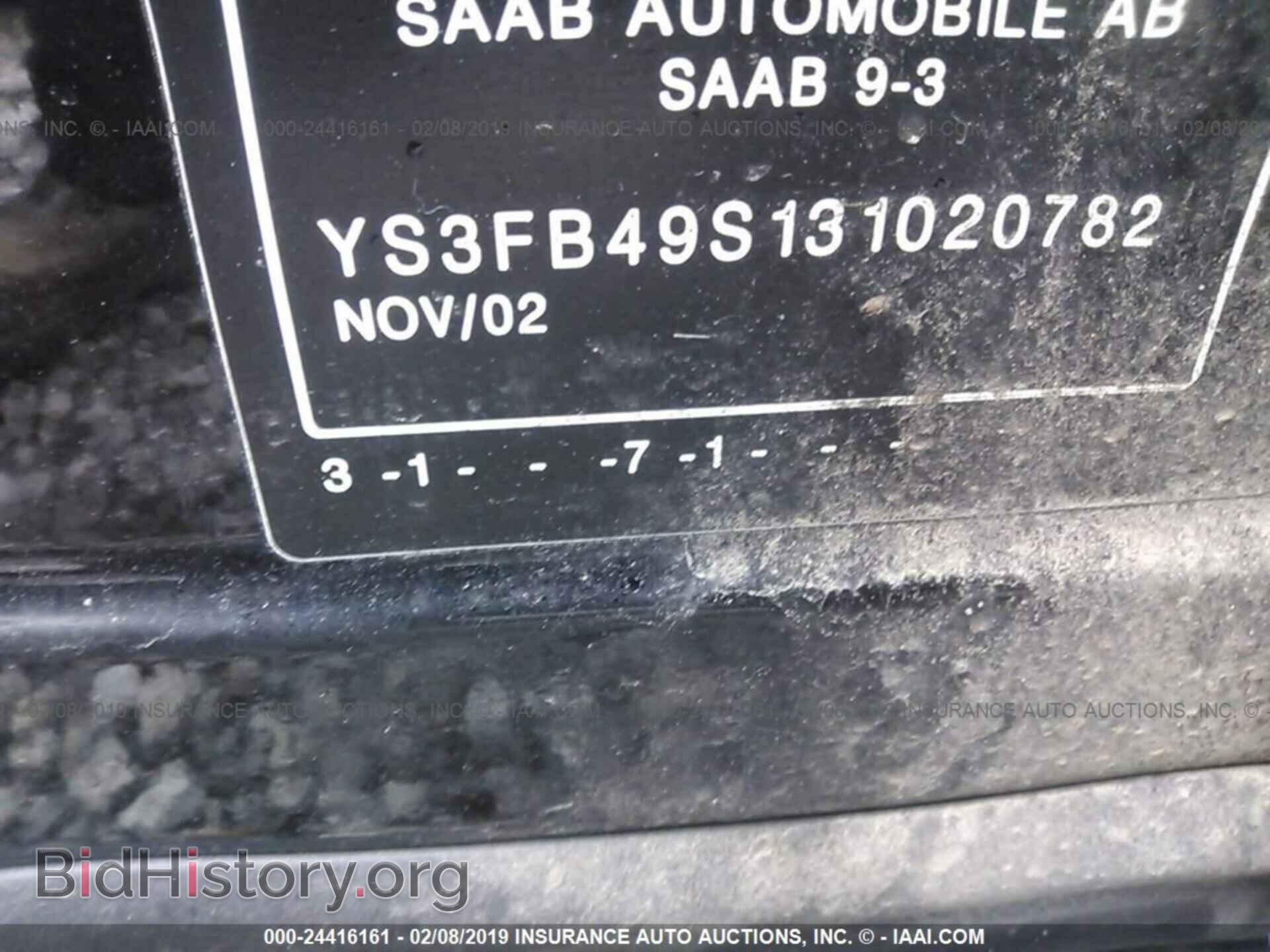 2003 SAAB 9-3 - VIN: YS3FB49S131020782 - Photo 9