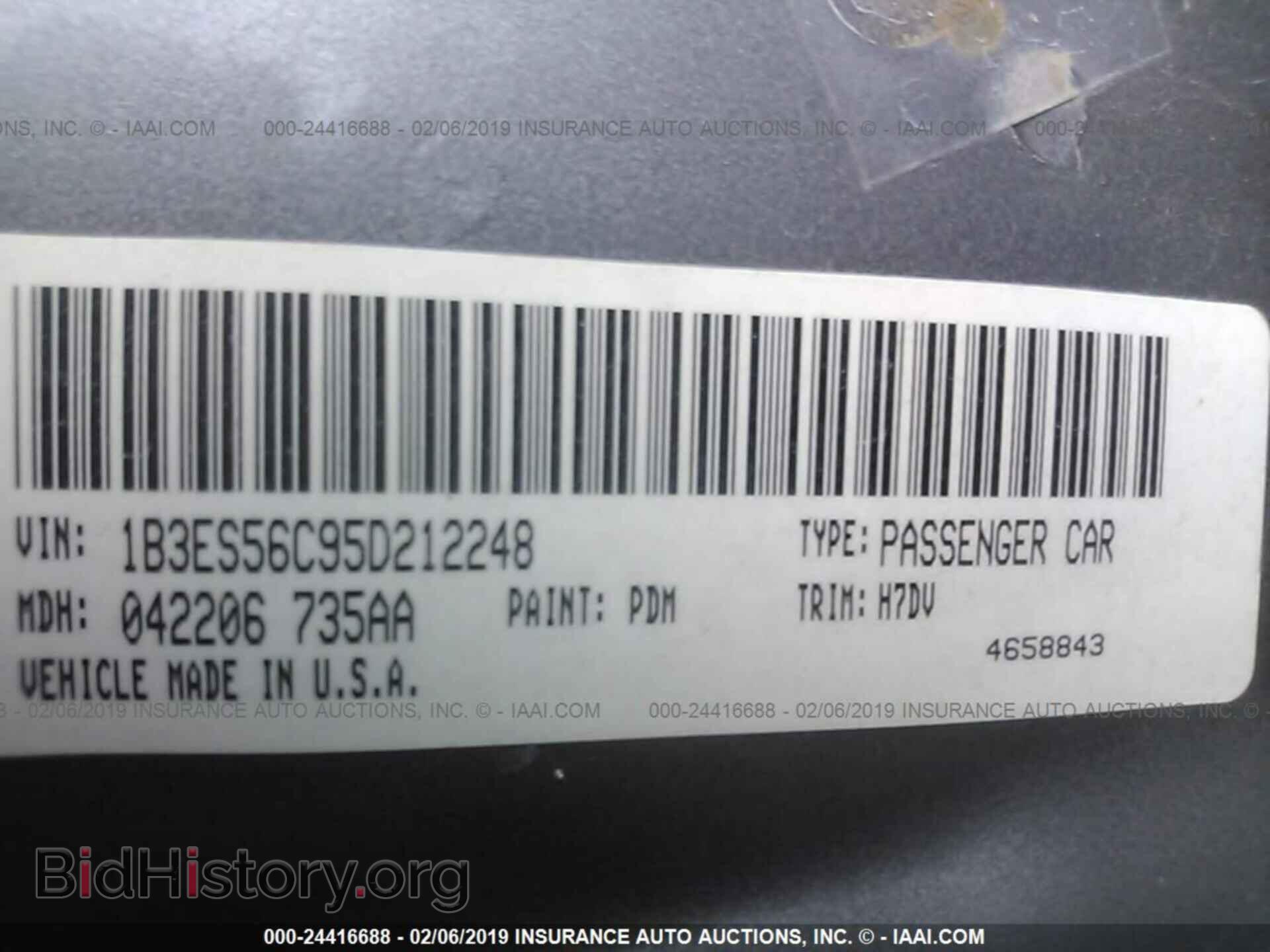 2005 DODGE NEON - VIN: 1B3ES56C95D212248 - Фото 9