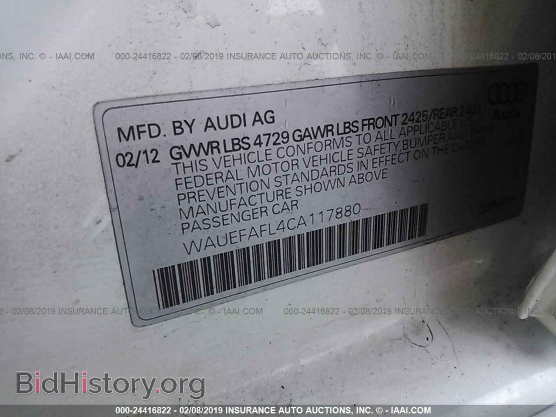 2012 AUDI A4 - VIN: WAUEFAFL4CA117880 - Фото 9