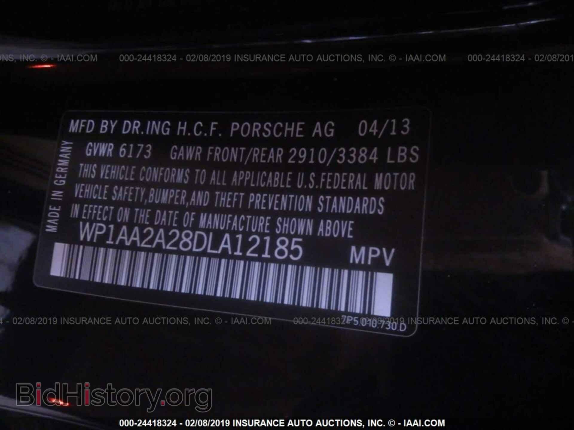 2013 PORSCHE CAYENNE - VIN: WP1AA2A28DLA12185 - Фото 9